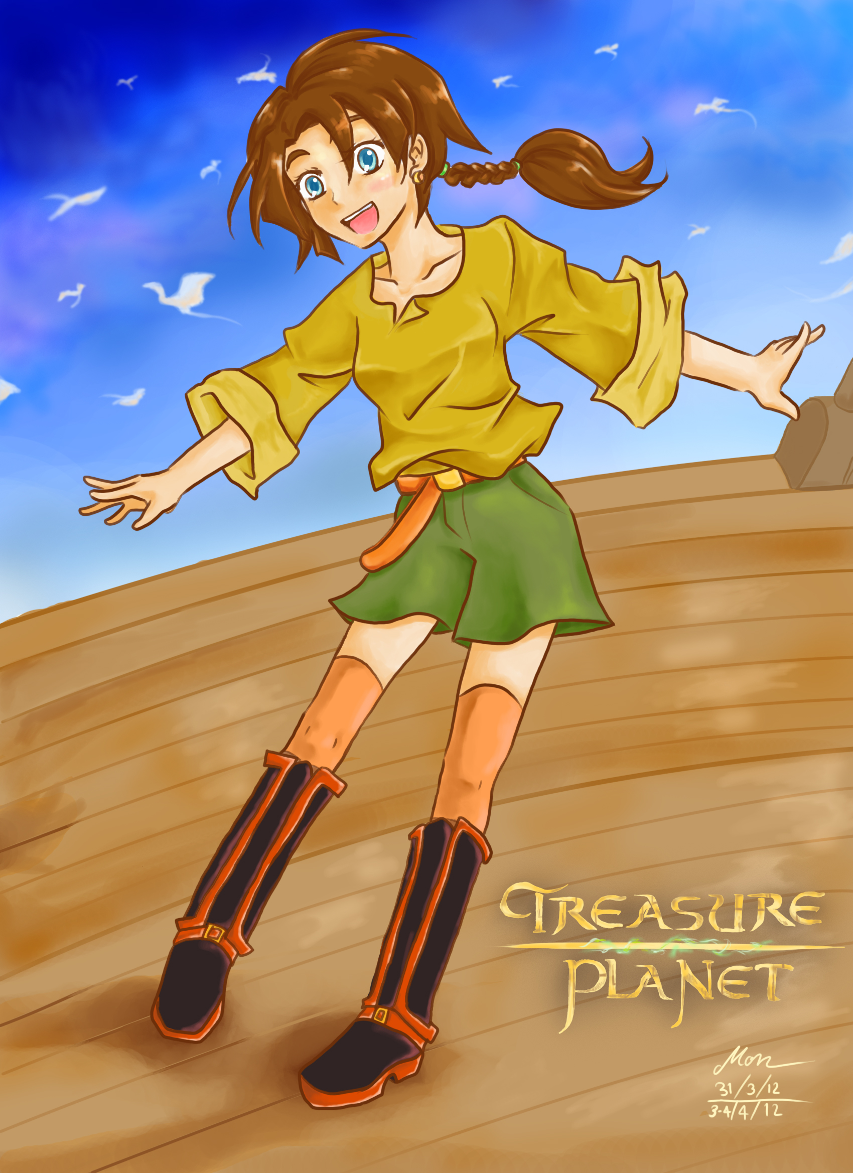 Anime, Monnekiakia, Disney, Treasure Planet, Jim Hawkins, , HD