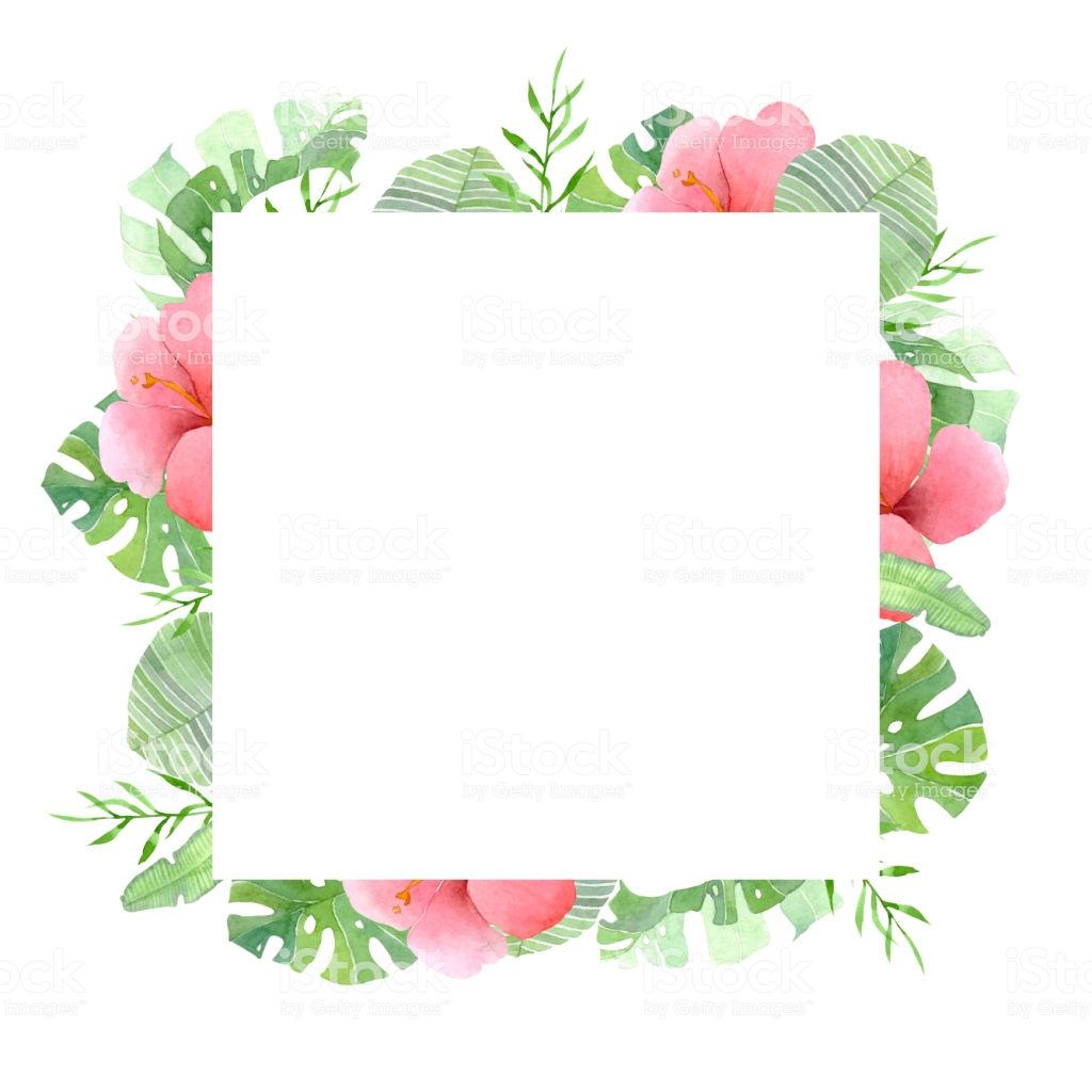 Watercolor Floral Frame Perfect For For Wedding Stationary