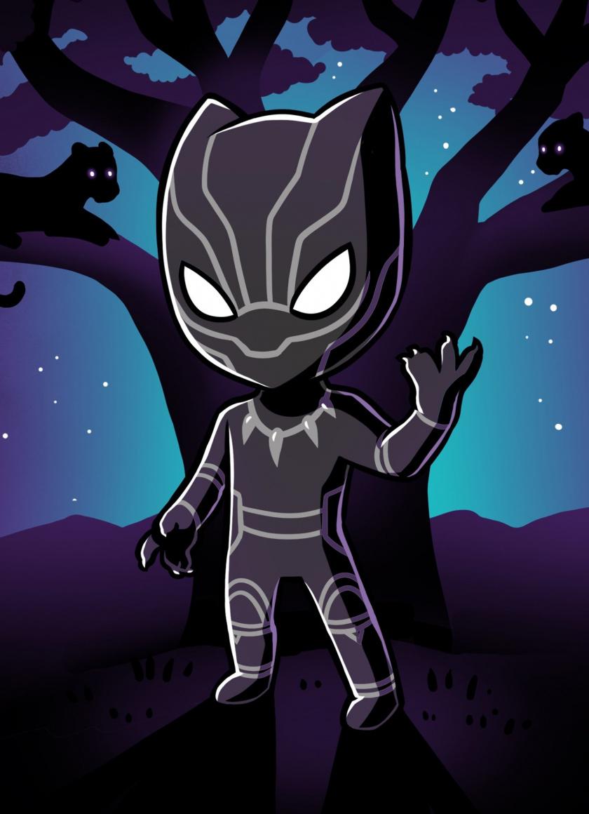 Download 840x1160 wallpaper black panther, superhero, art, iphone