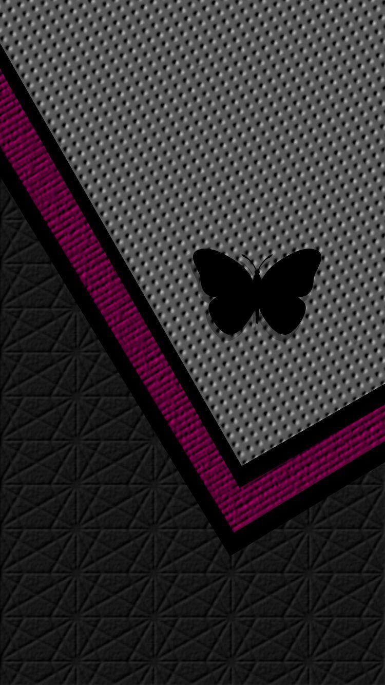 Grey Pink Black Butterfly Wallpaper. Butterfly wallpaper, Pink
