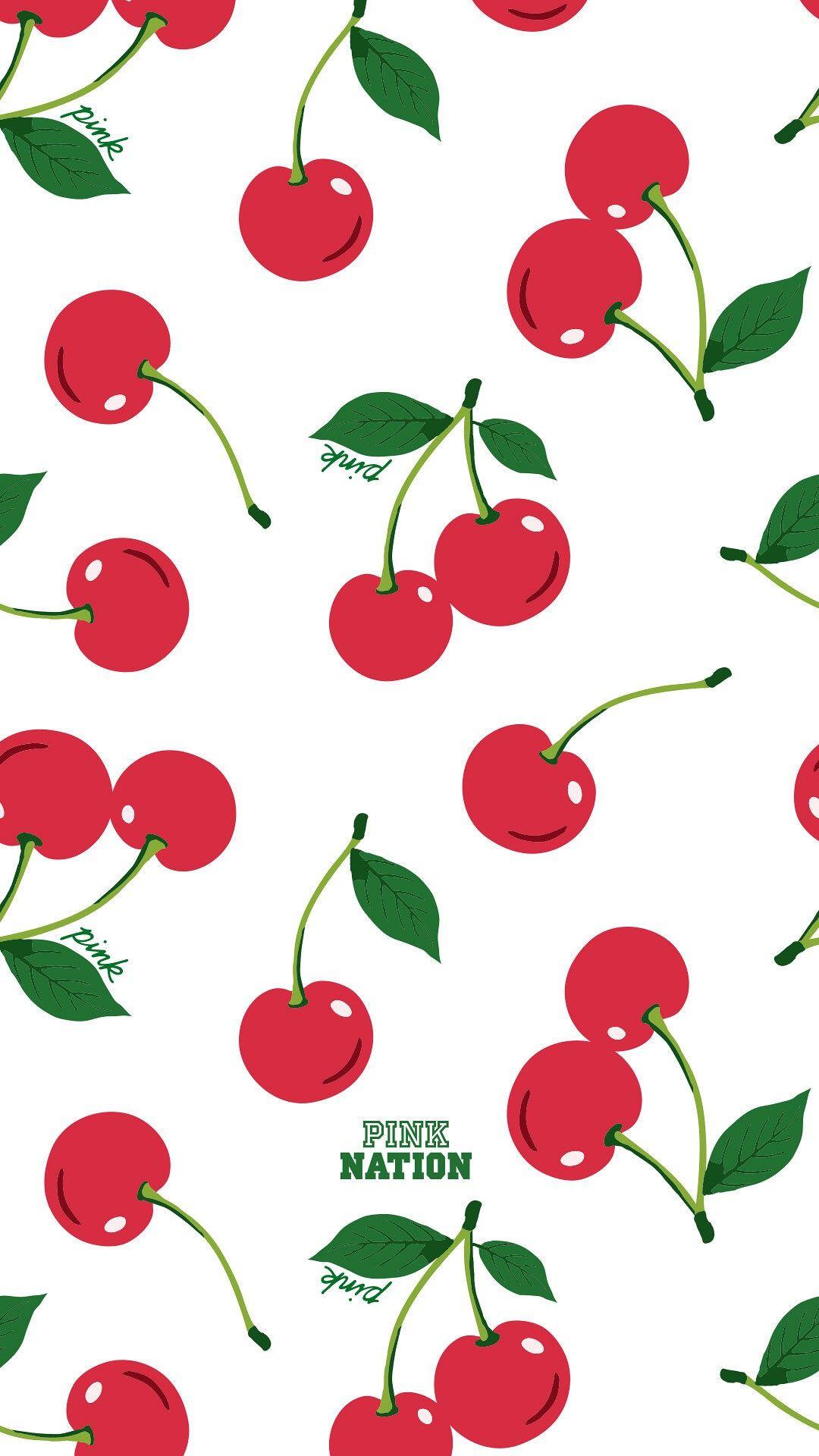 Cherries #pinknation. Pink wallpaper iphone, Vs pink wallpaper
