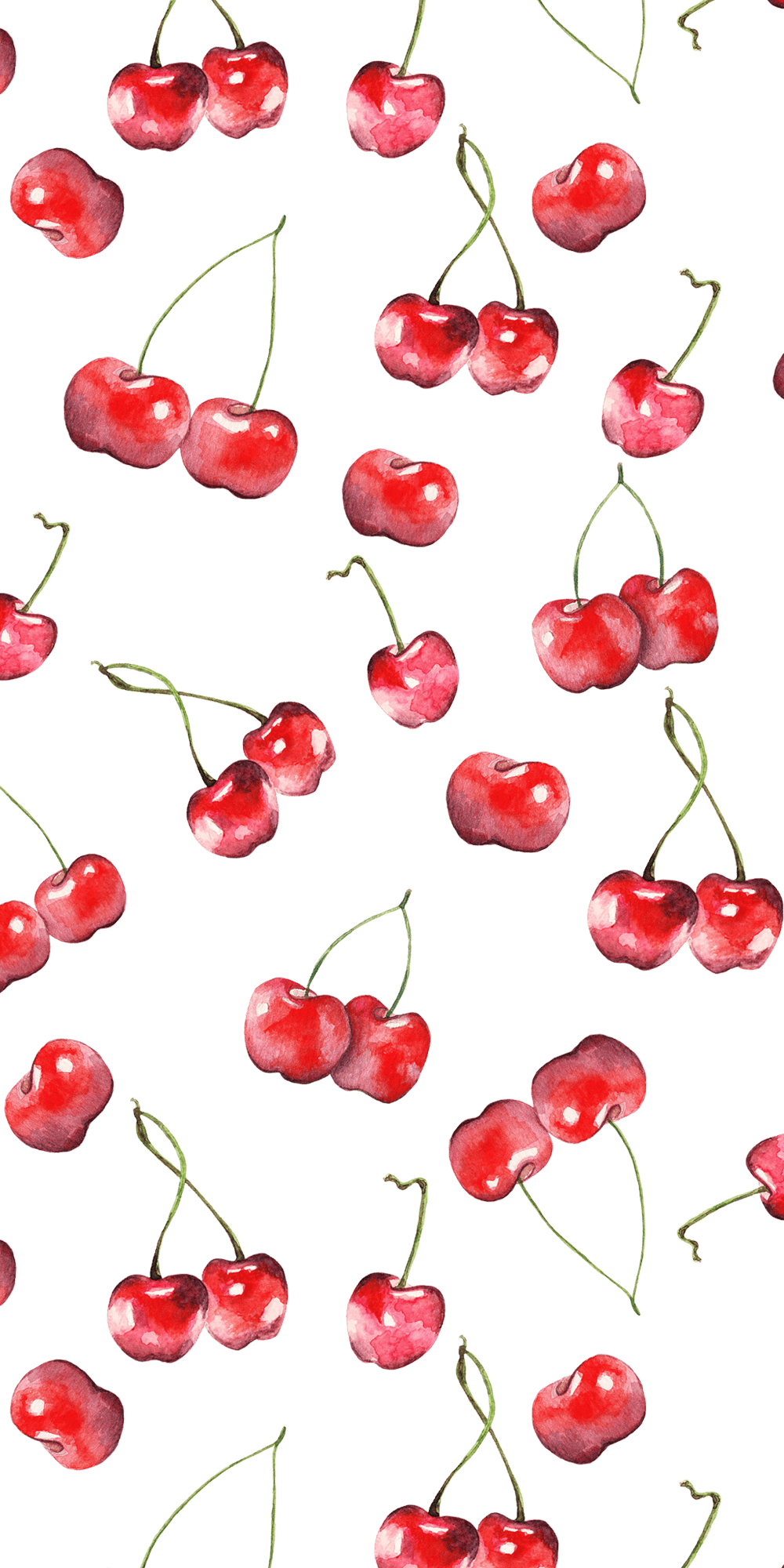 Cherry #Pattern. #Casetify #iPhone #Art #Design #Illustration #Fruit. Fruit wallpaper, Watercolor fruit, iPhone background