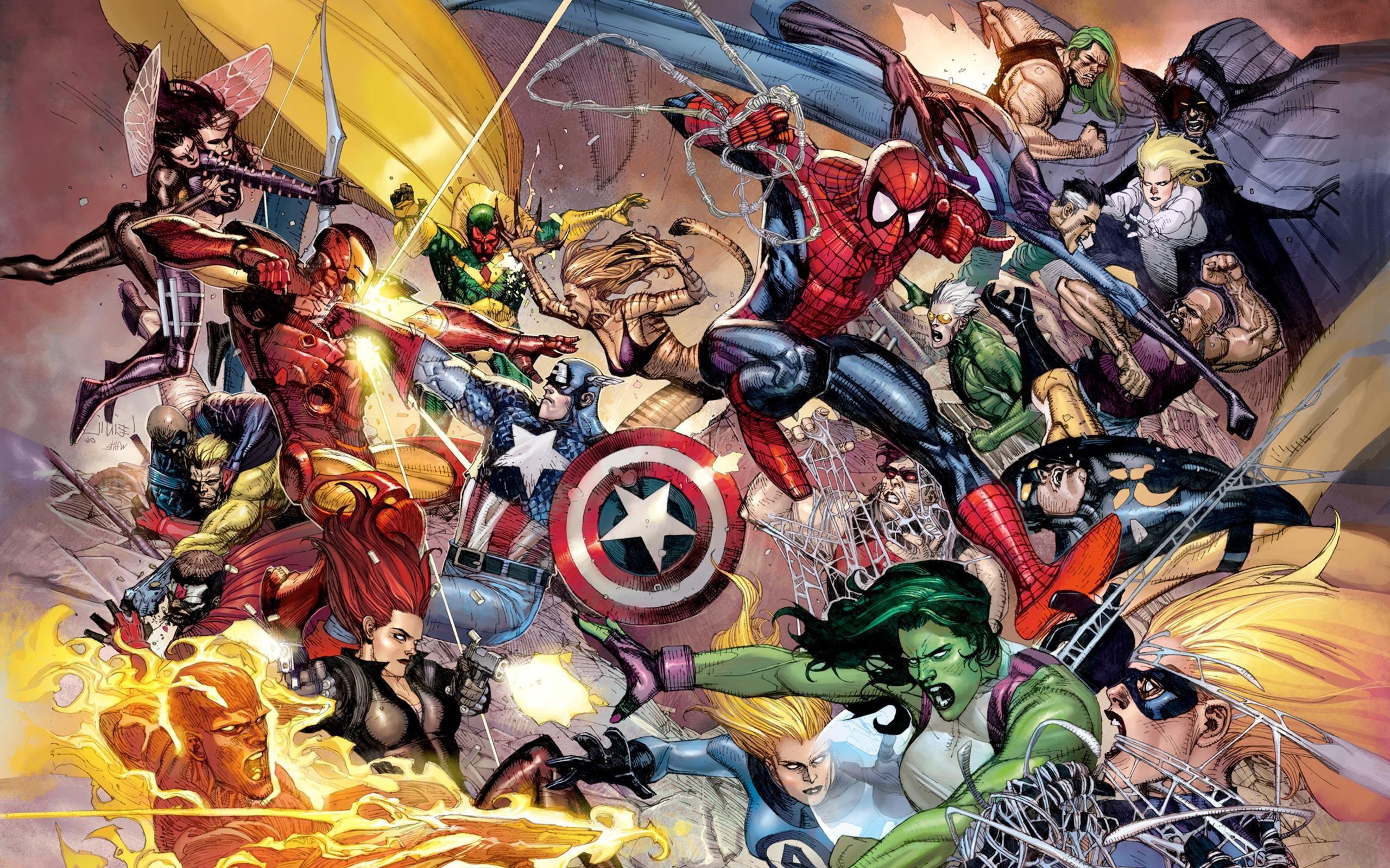 Marvel characters digital wallpaper HD wallpaper