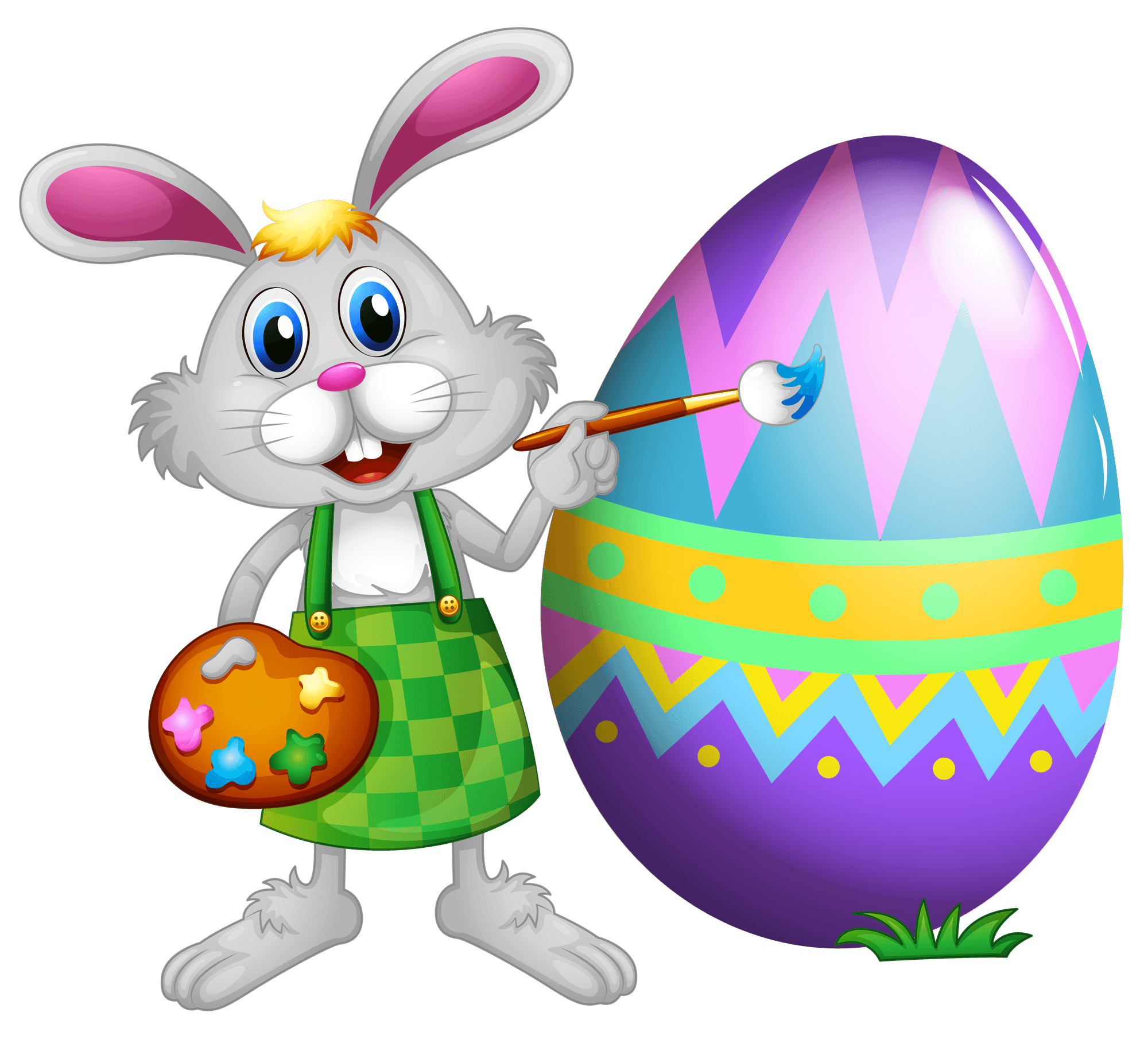 Easter Bunny Clipart Couple Bunny Painting Eggs Png, HD