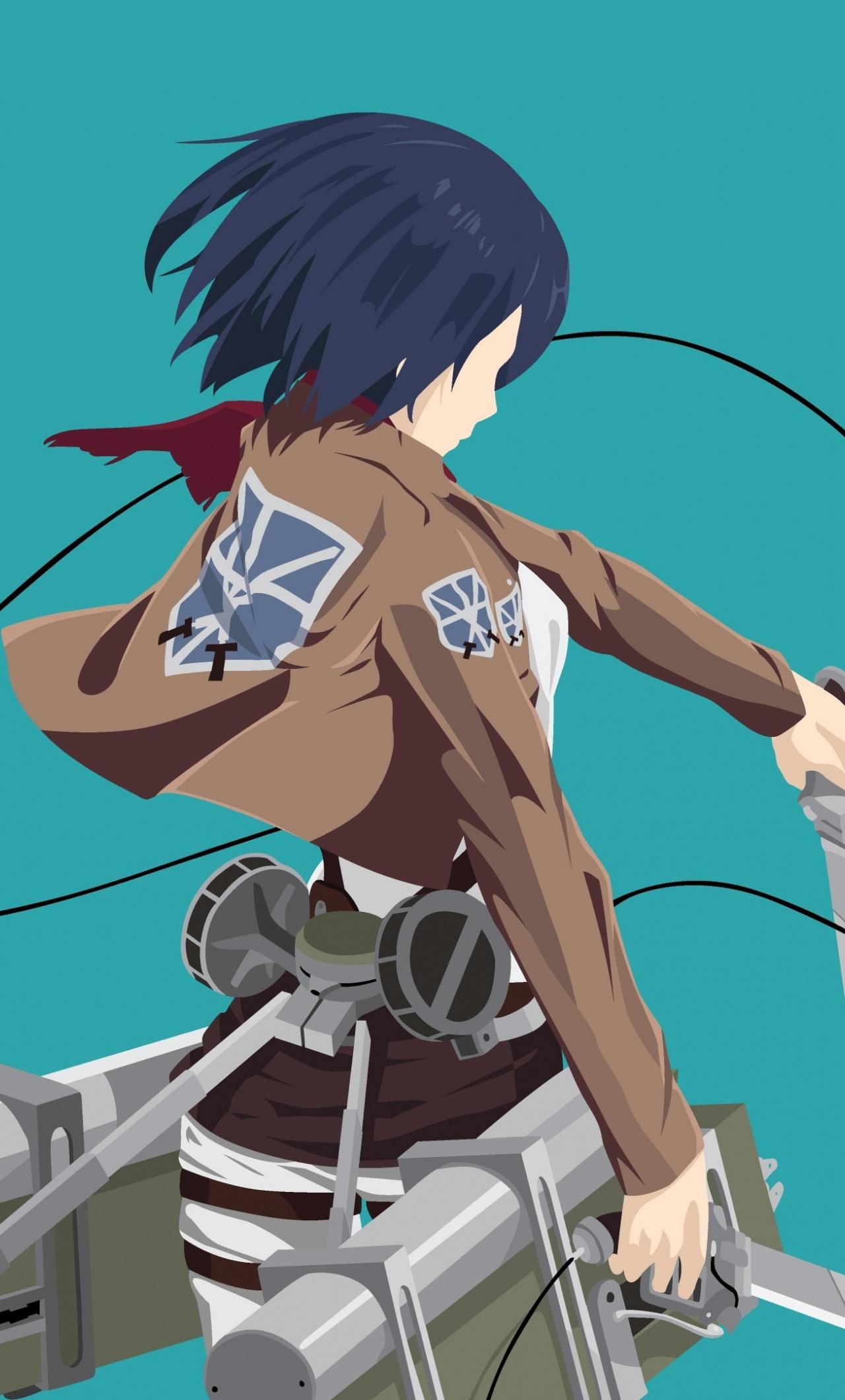 Anime Girl, Mikasa Ackerman, Minimal, Wallpaper Wallpaper Mobile 4k Wallpaper & Background Download
