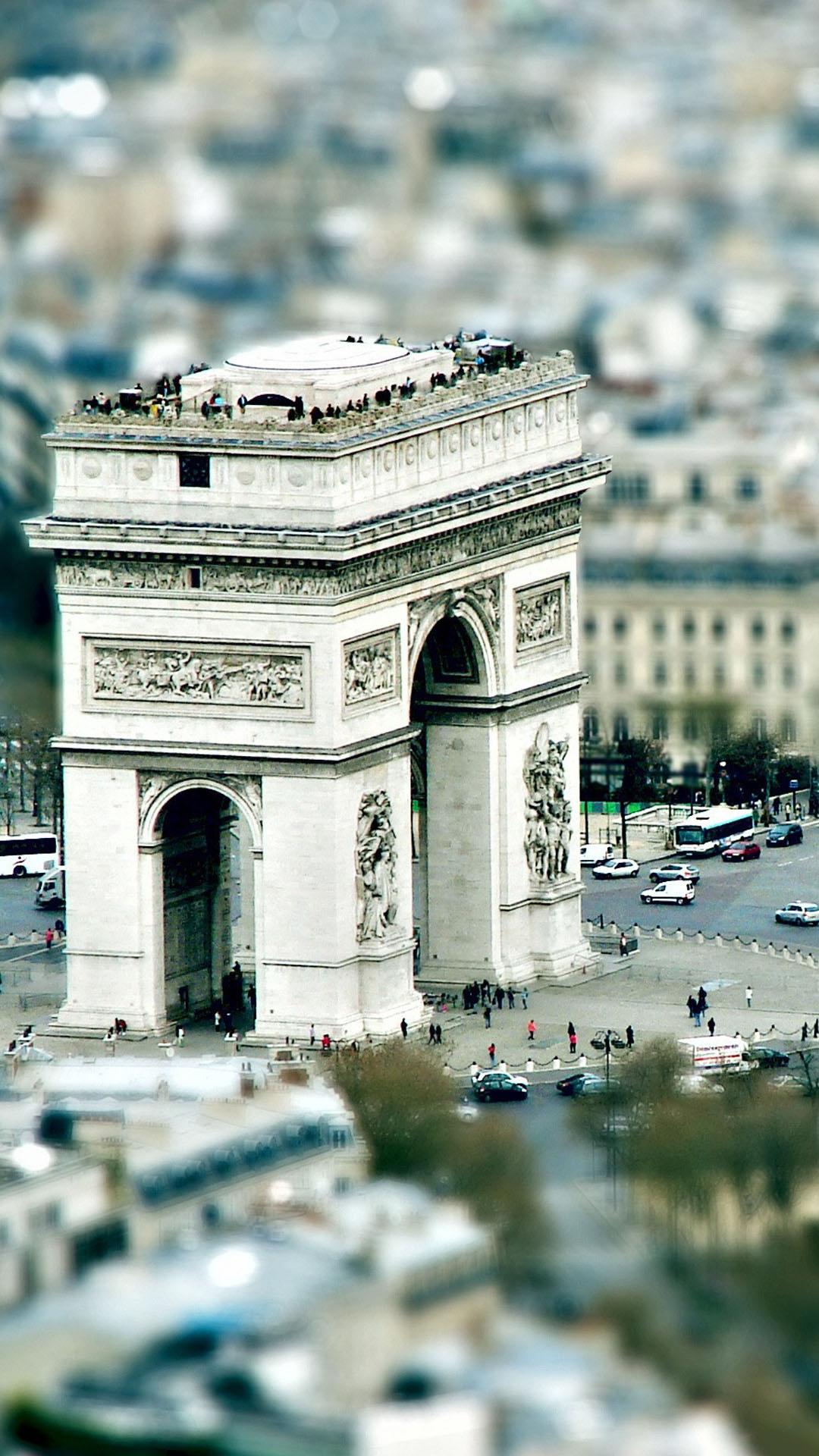 Paris Arc De Triumph Tilt Shift Android Wallpaper free download