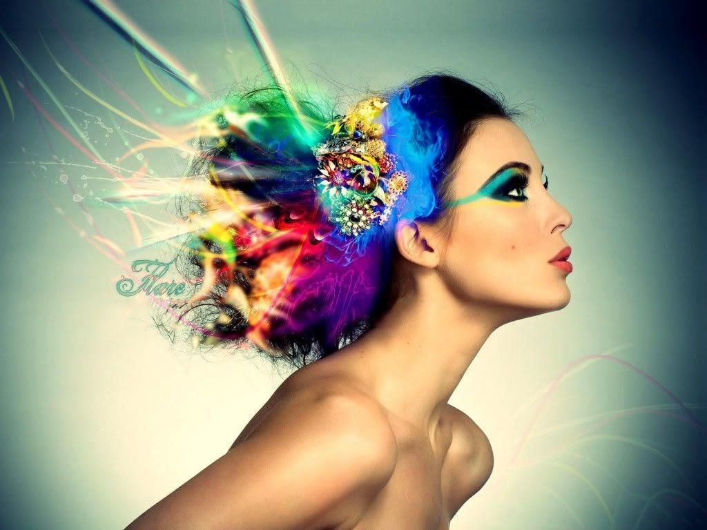 Color Splash. Rainbow hair, Makeup wallpaper, Beauty art