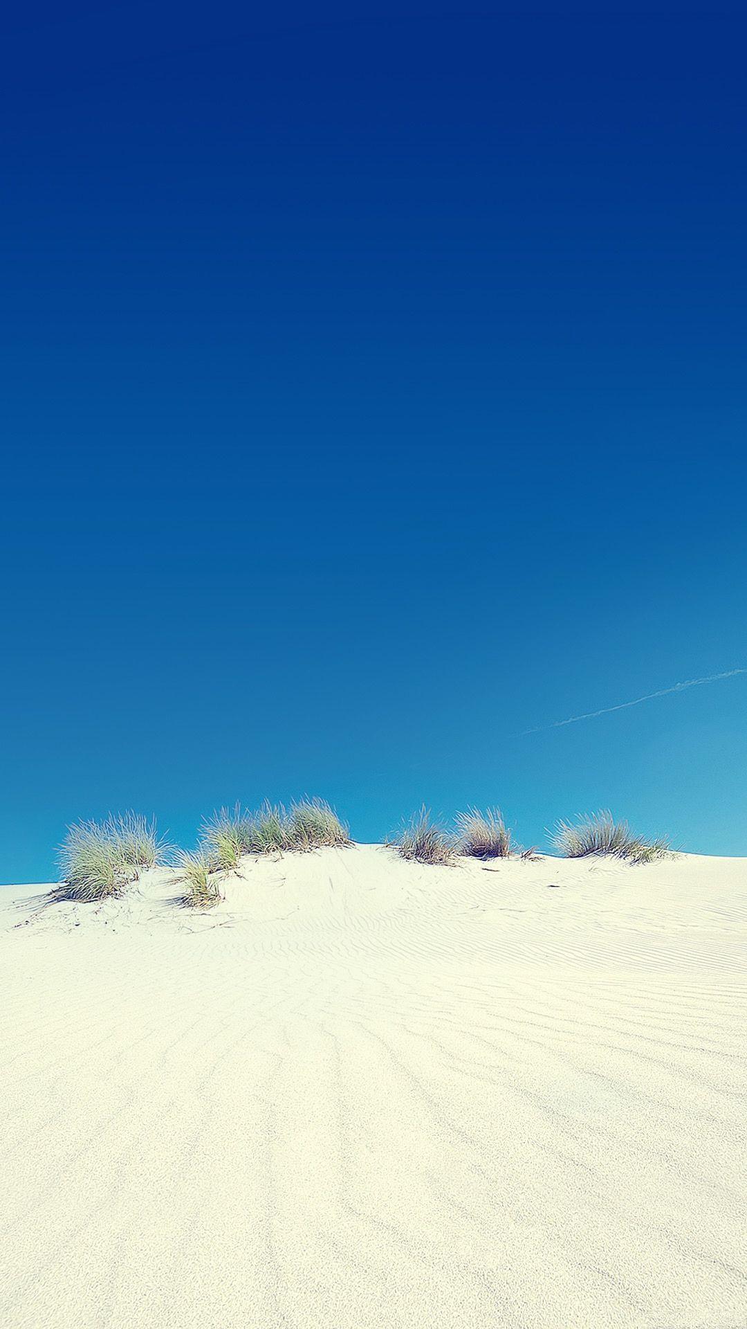 Desert sand dune and clear sky