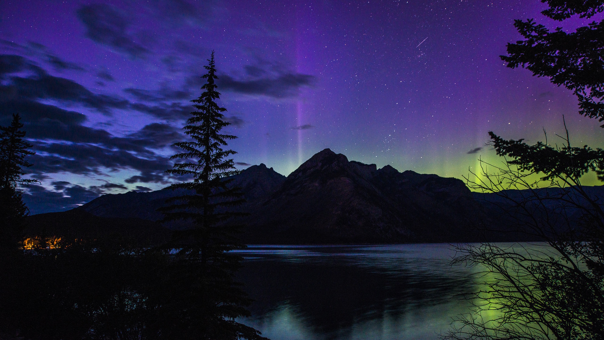 Beautiful night, Banff National Park, Alberta, Canada, lake