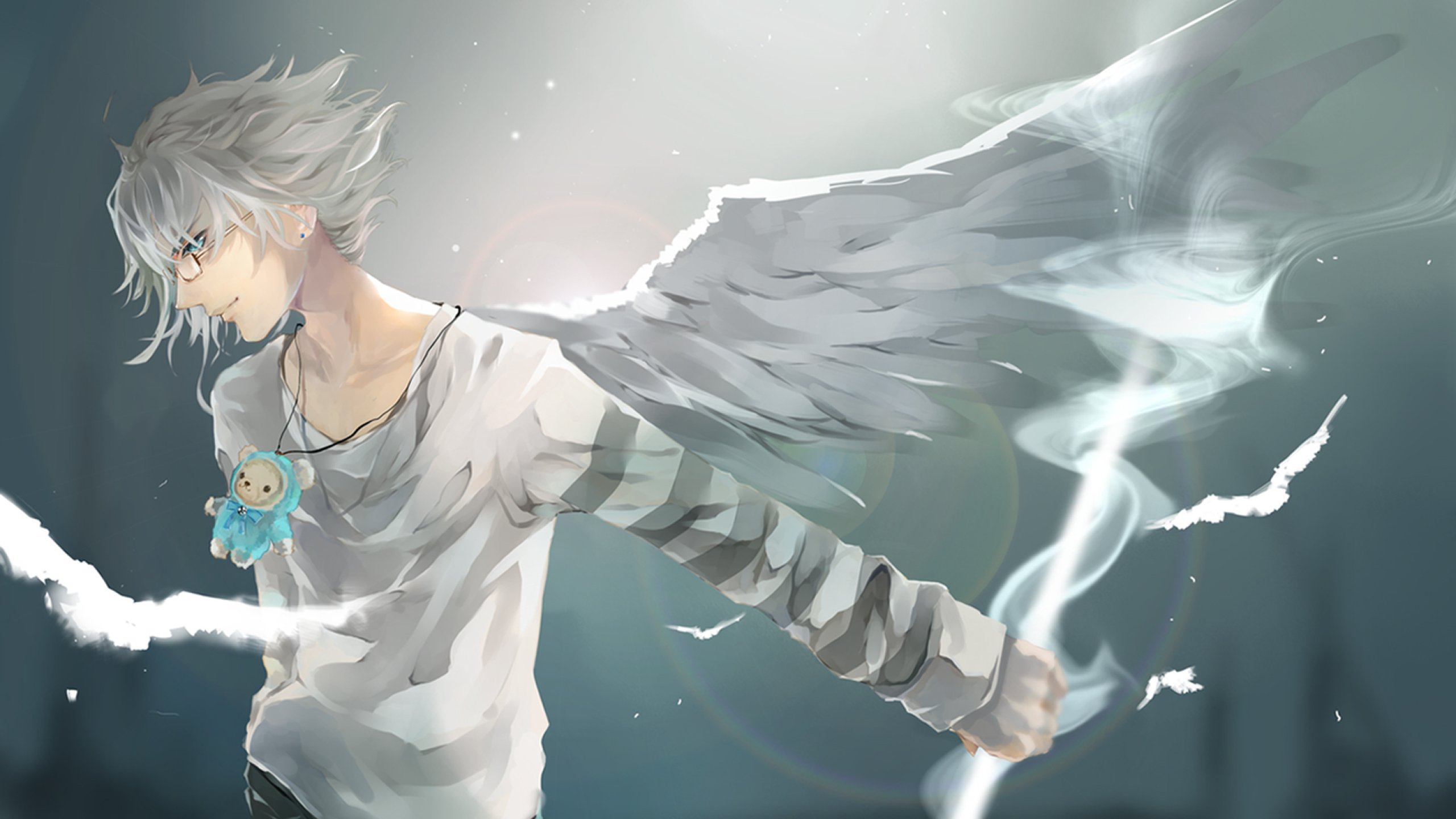 anime, boy, wings 1440P Resolution Wallpaper, HD Anime