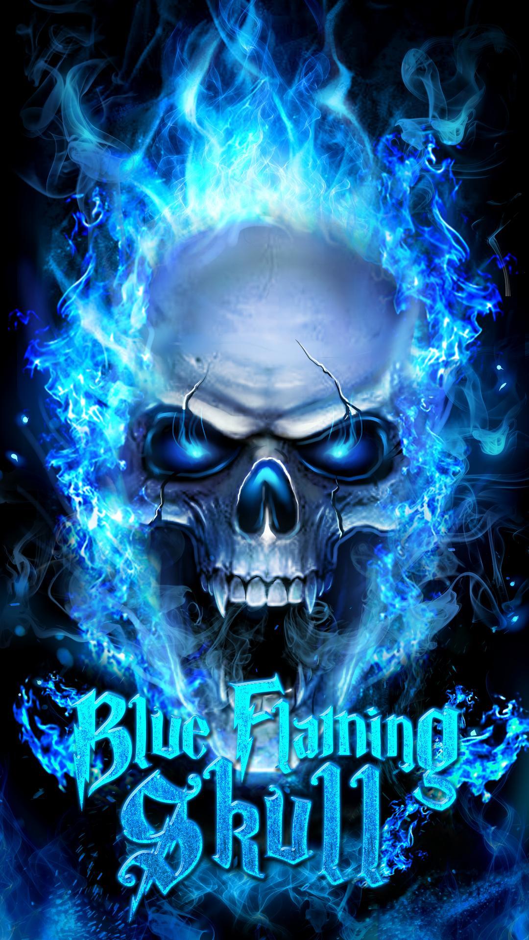 Blue Fire Skull Live Wallpaper for Android