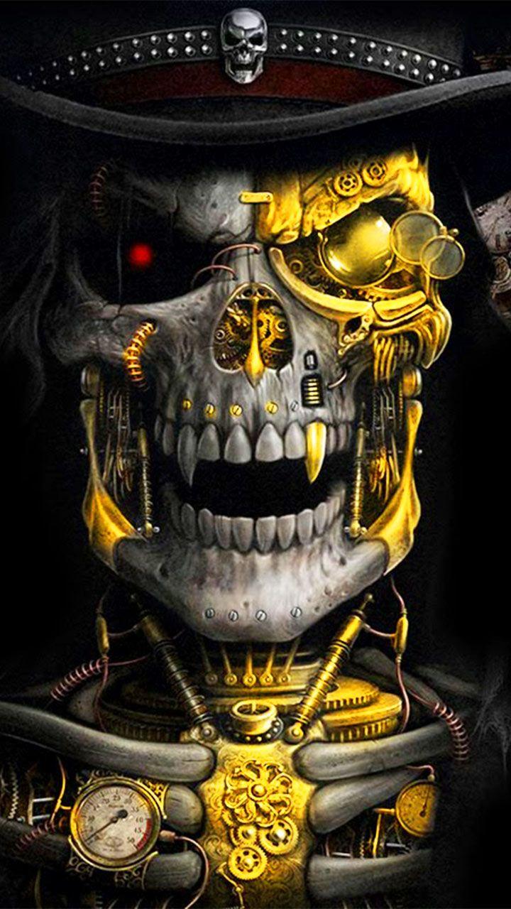 Luxury Golden Metal Skull Theme has the golden metallic skull