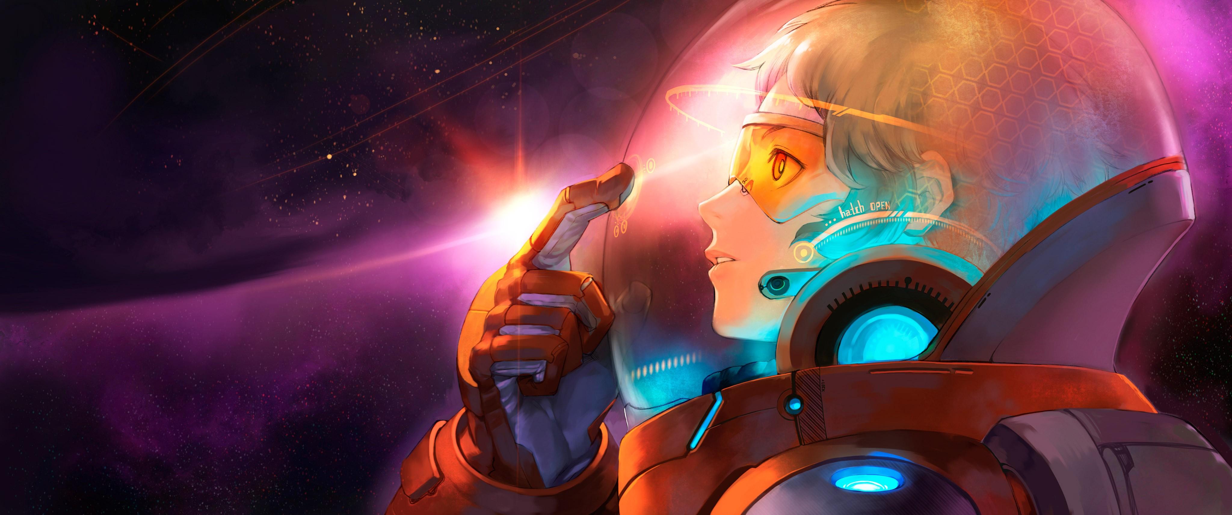 #space suit, #space, #anime, #anime girls, wallpaper