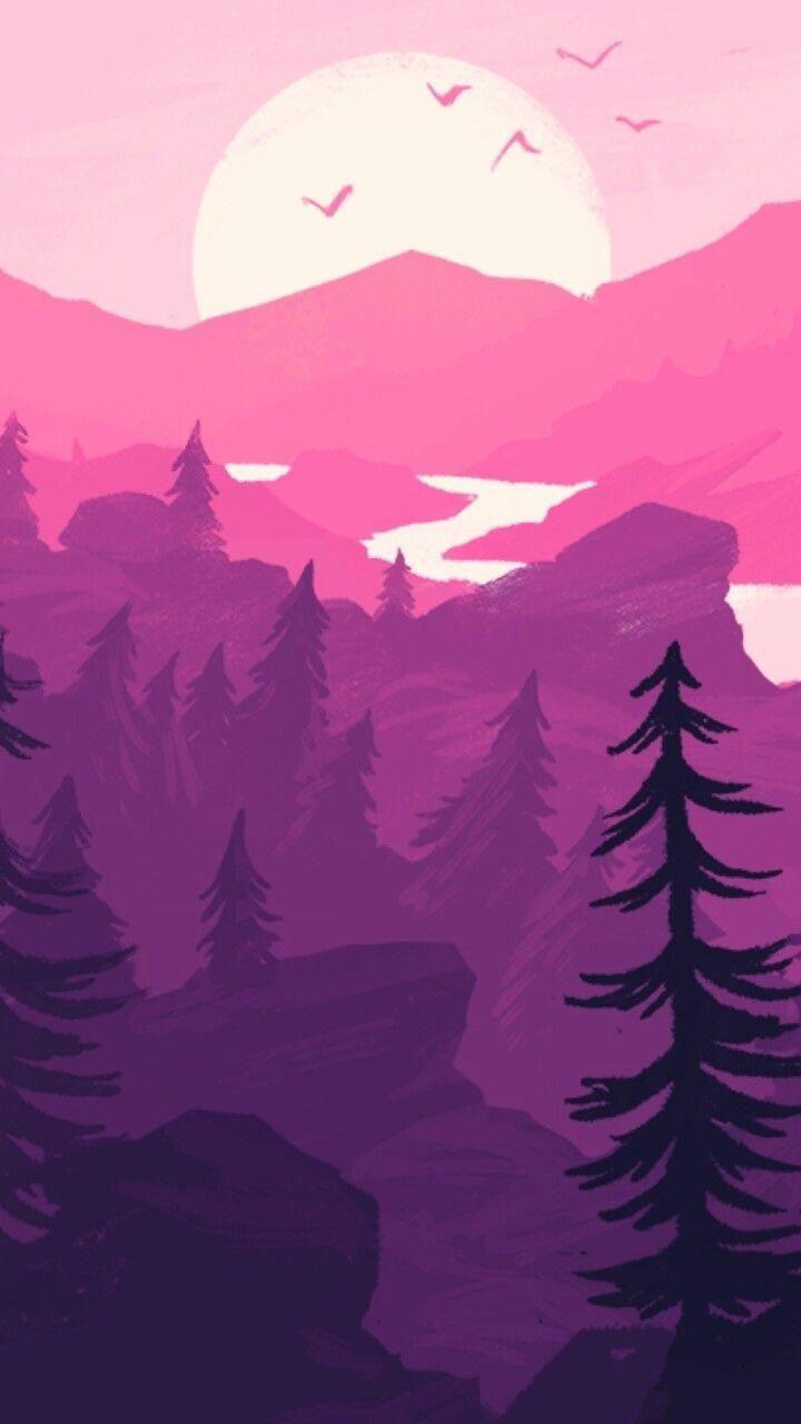 For all you Pink Firewatch lovers. Monochromatic art, Landscape