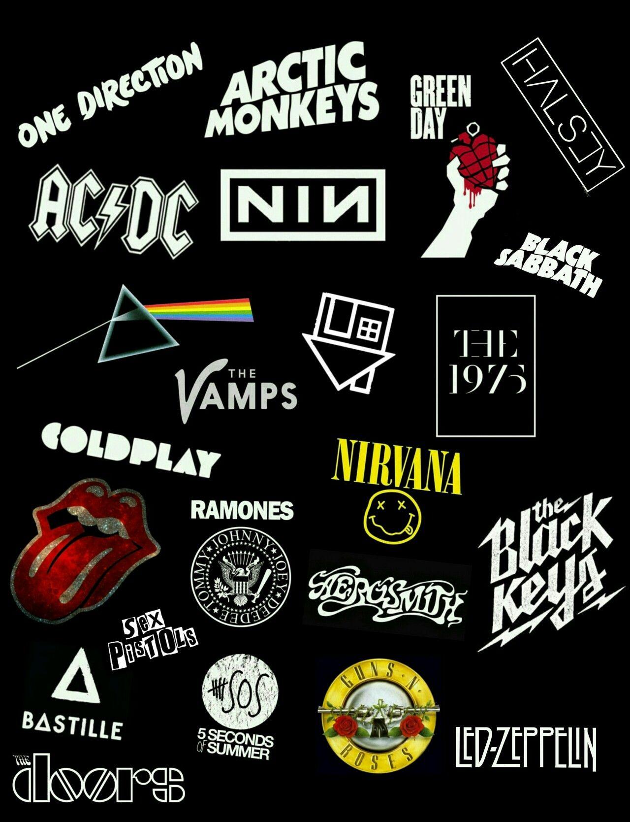 Band logos collage. Band logos collage, Band logos, Band