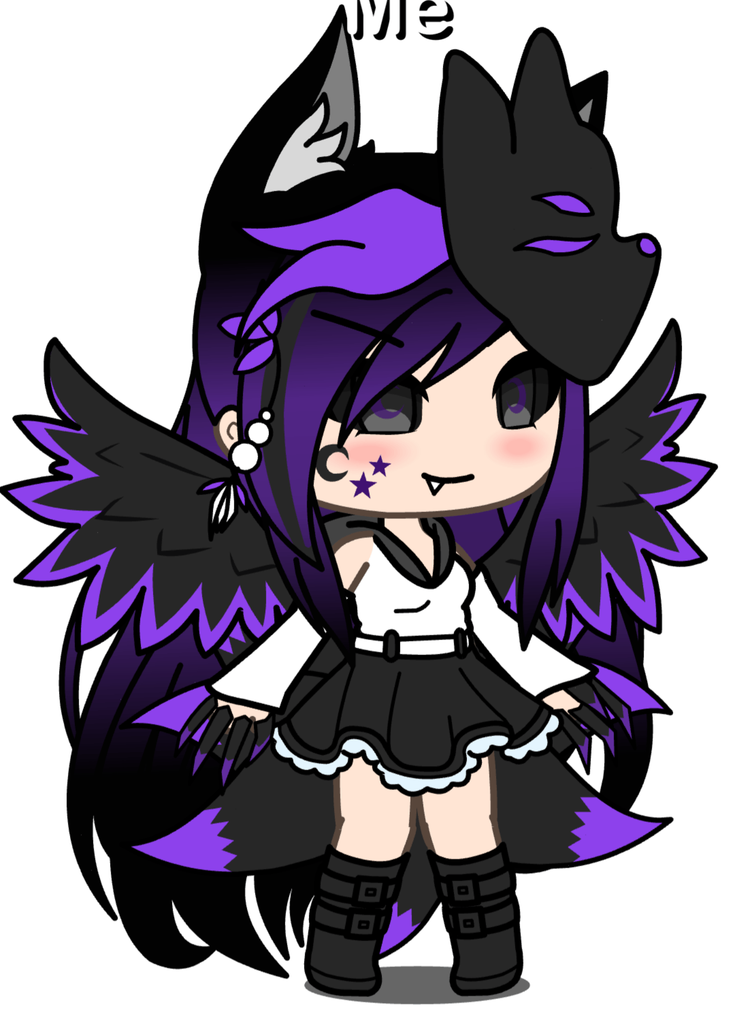 Half of me that is Evil :). Cute anime character, Cute anime chibi, Anime wolf girl