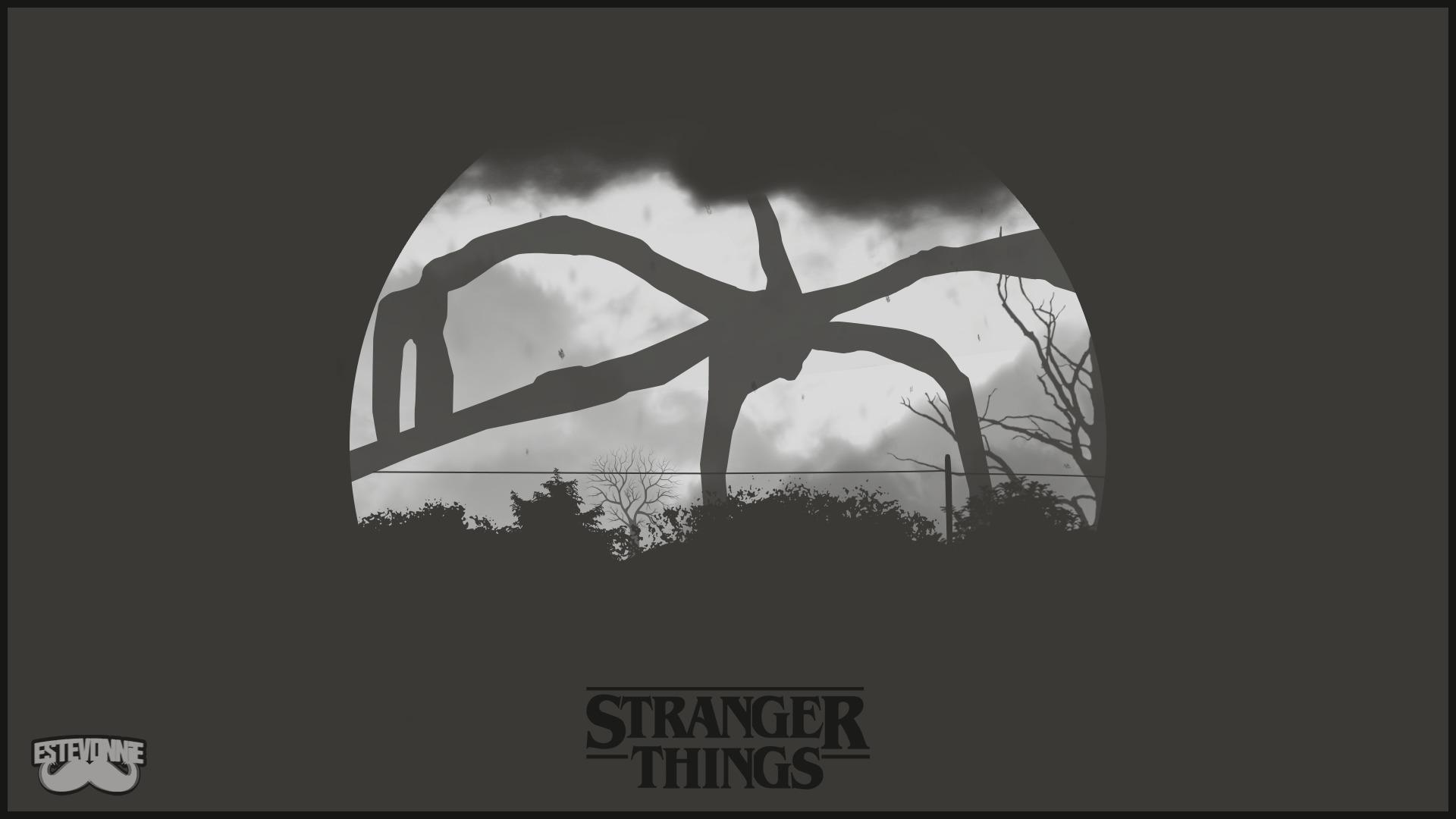 Stranger Things, Digital art, Monochrome Wallpaper HD / Desktop