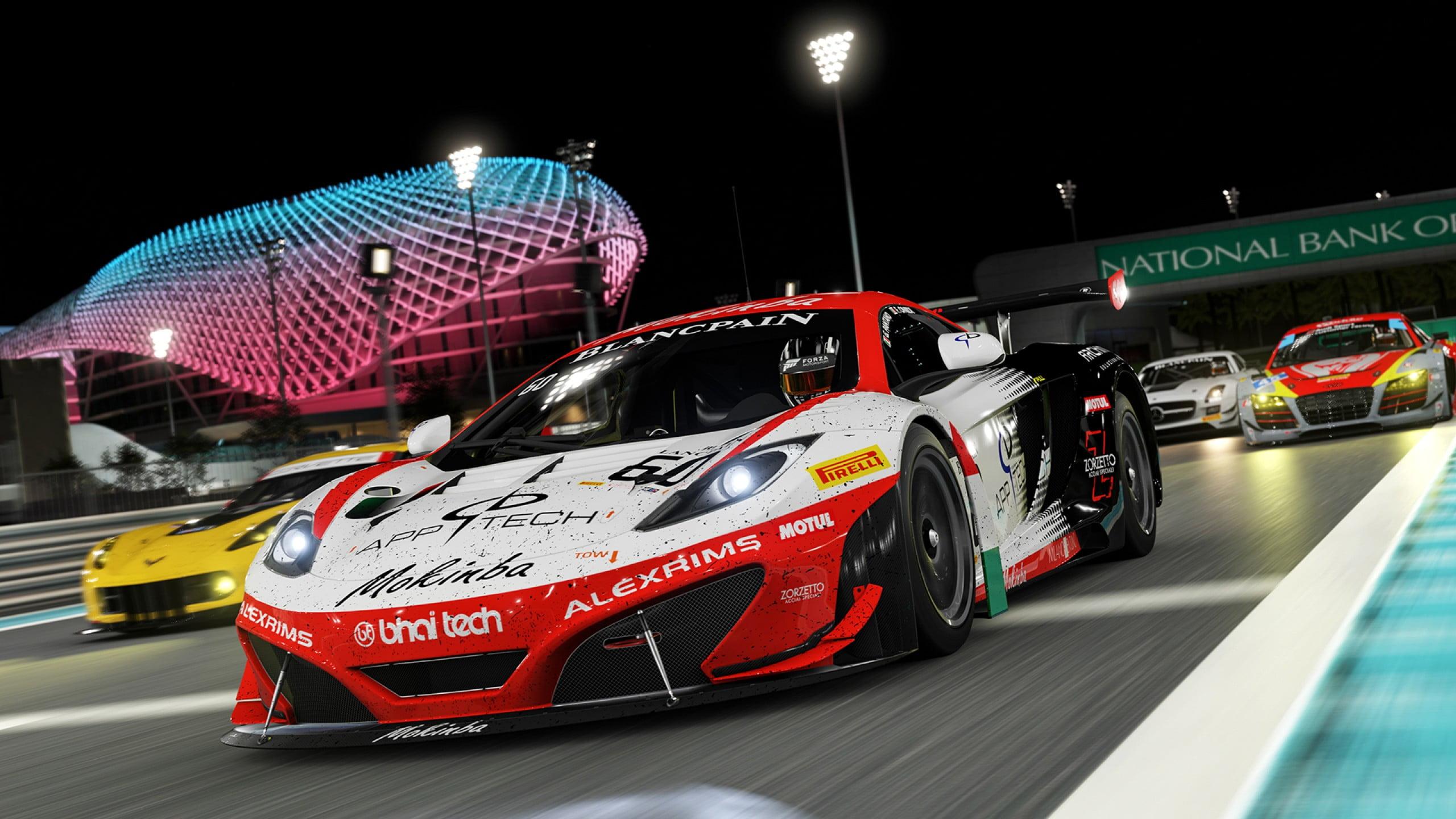 White and red touring car, video games, Forza Motorsport 6 HD