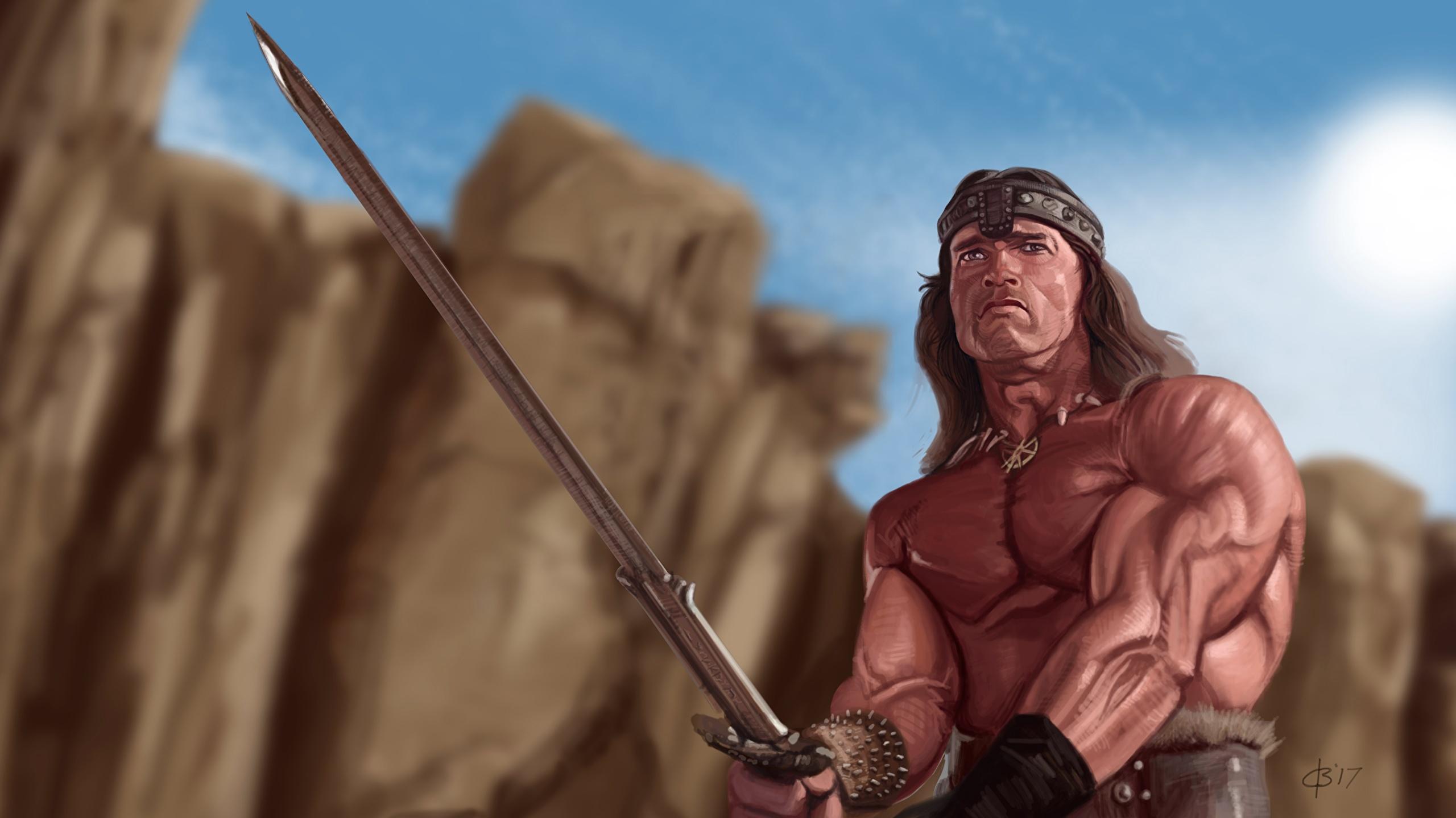 image Arnold Schwarzenegger Swords Warriors Conan the 2560x1440