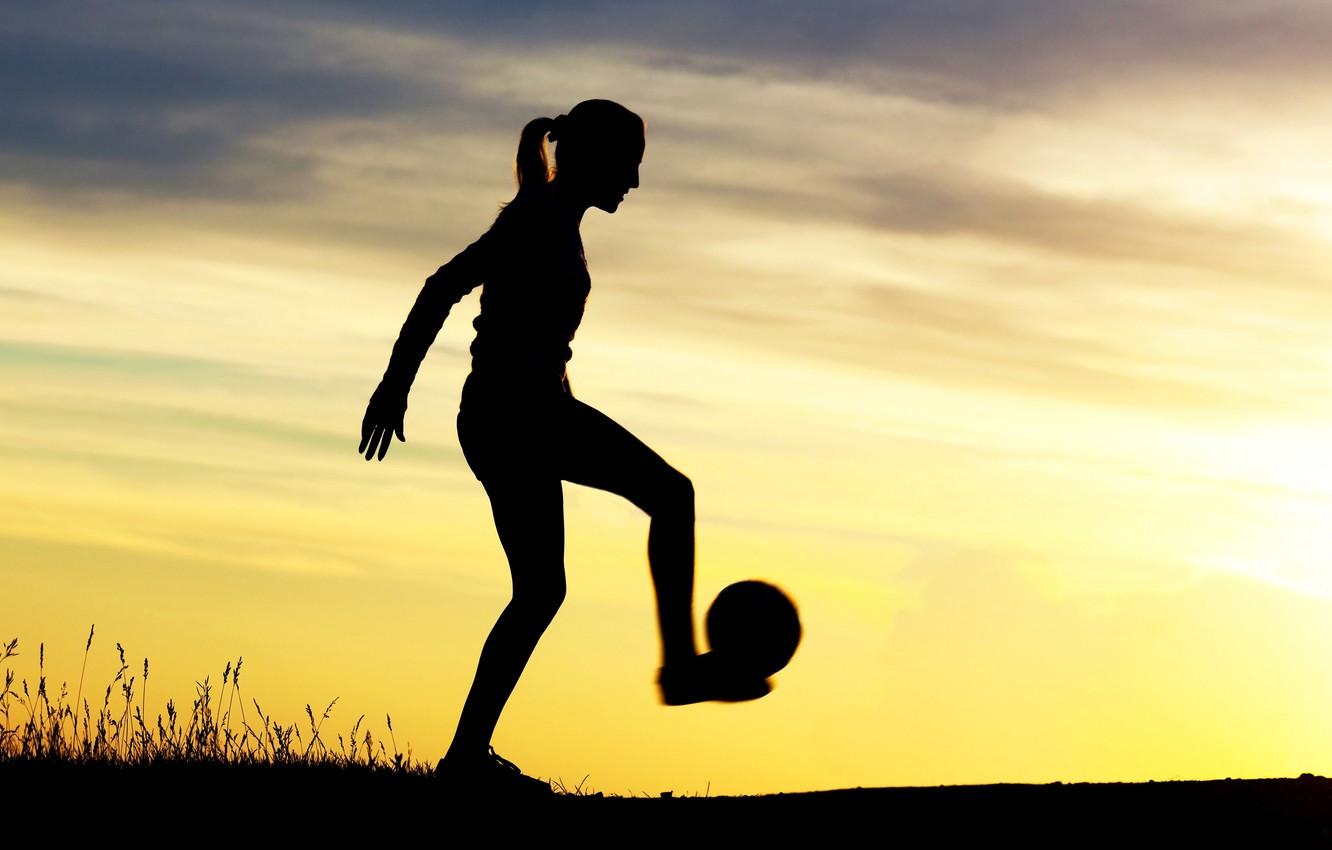 Wallpaper nature, dawn, football, people, silhouette, athlete
