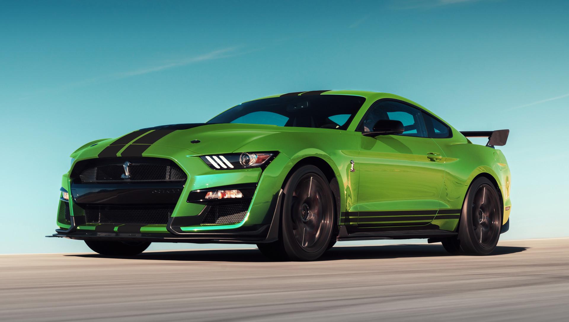 Ford Mustang Shelby GT500 Green Supercar Front View wallpapers