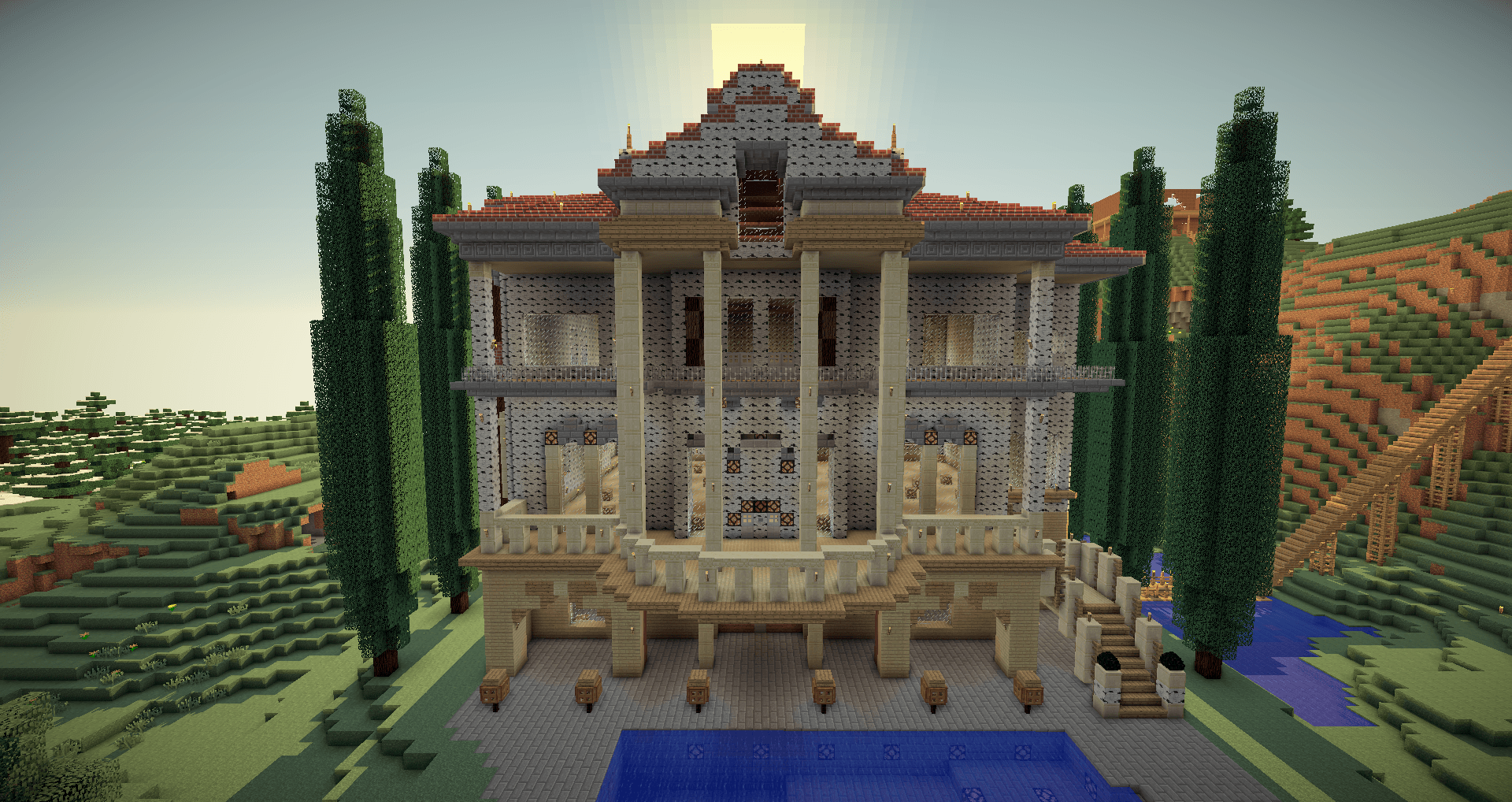 Wooden Minecraft Mansion HD Wallpaper. Minecraft mansion