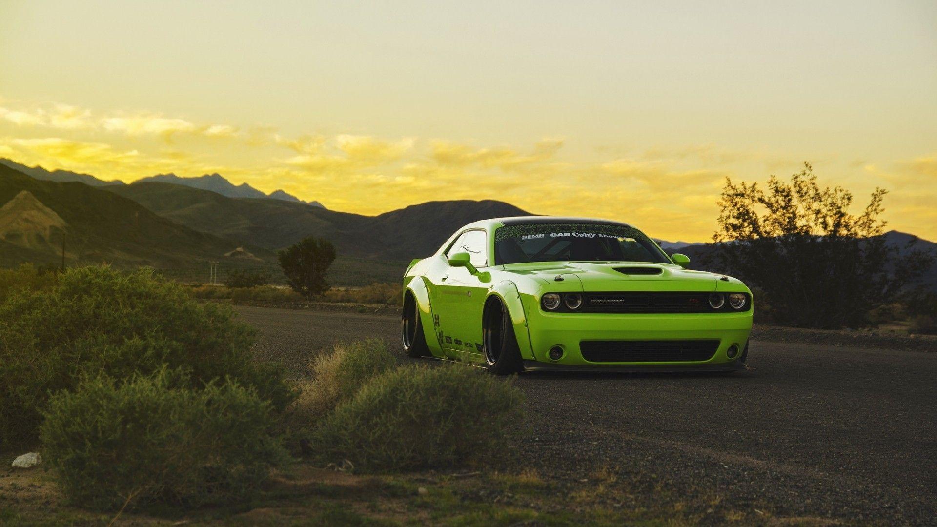 Dodge Challenger Green, HD Cars, 4k Wallpaper, Image
