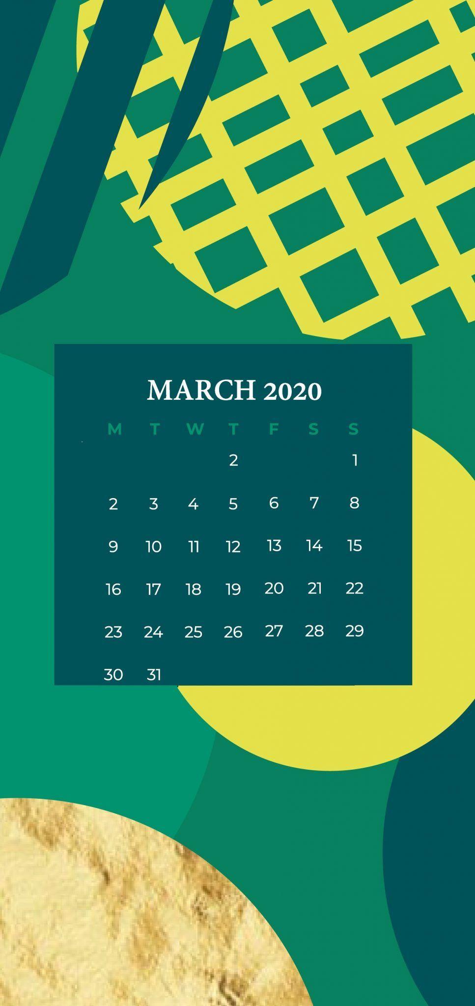 iPhone March 2020 Calendar Wallpaper