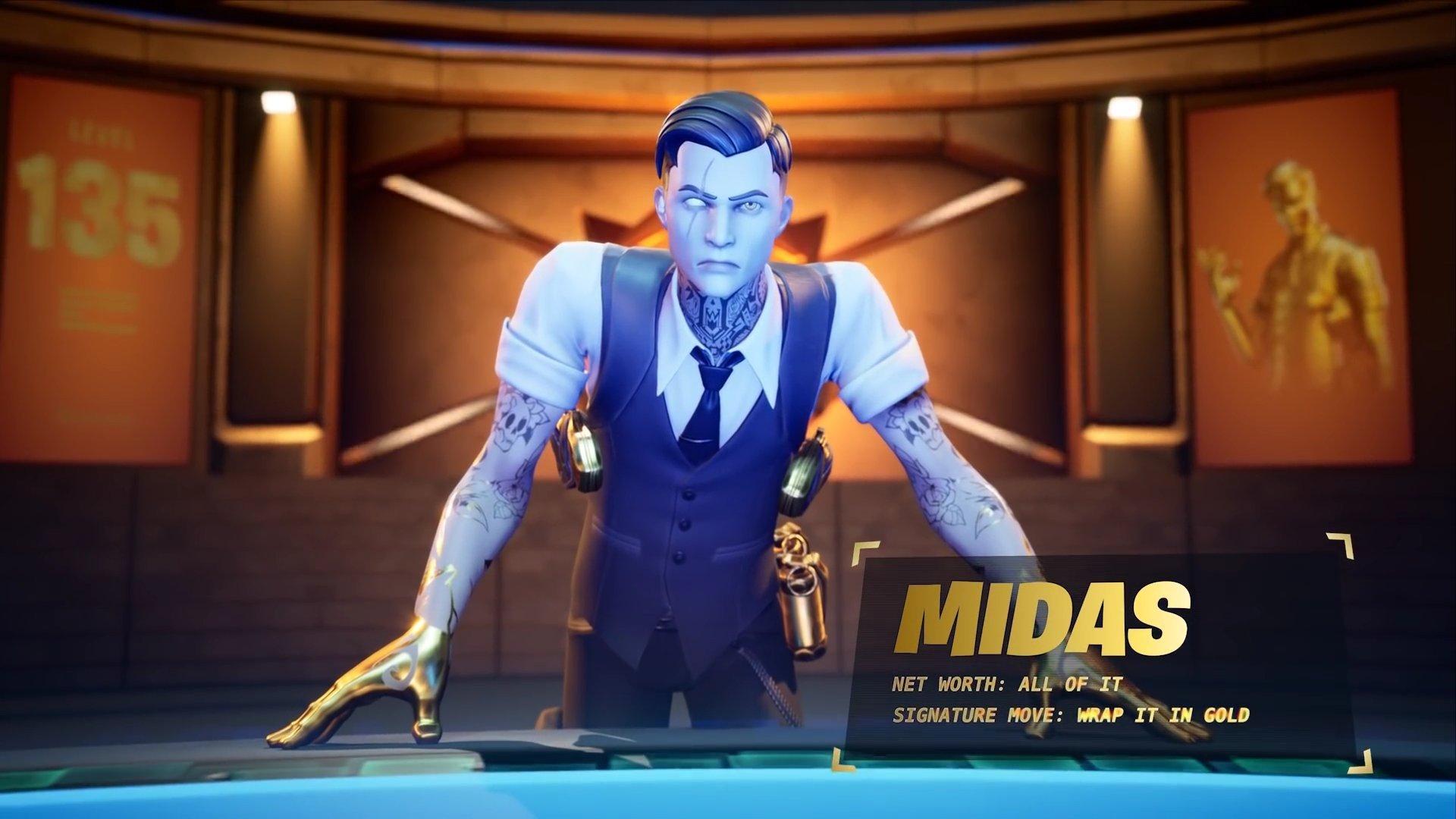 Download wallpapers Golden Agent Midas 4k yellow neon lights Fortnite  Battle Royale Fortnite characters Golden Agent Midas Skin Fortnite  Golden Agent Midas Fortnite for desktop with resolution 3840x2400 High  Quality HD pictures