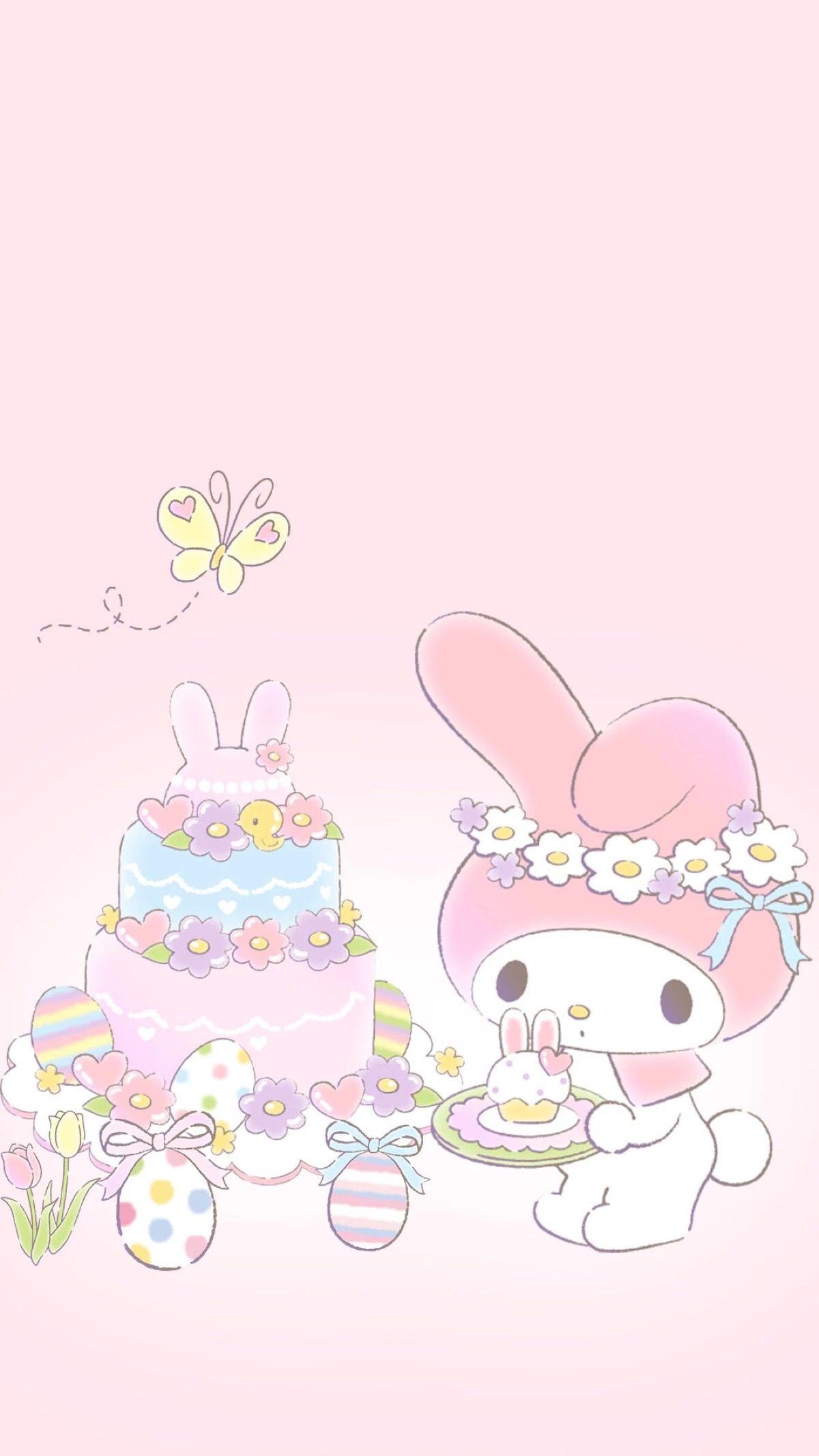 My Melody Easter spring wallpaper