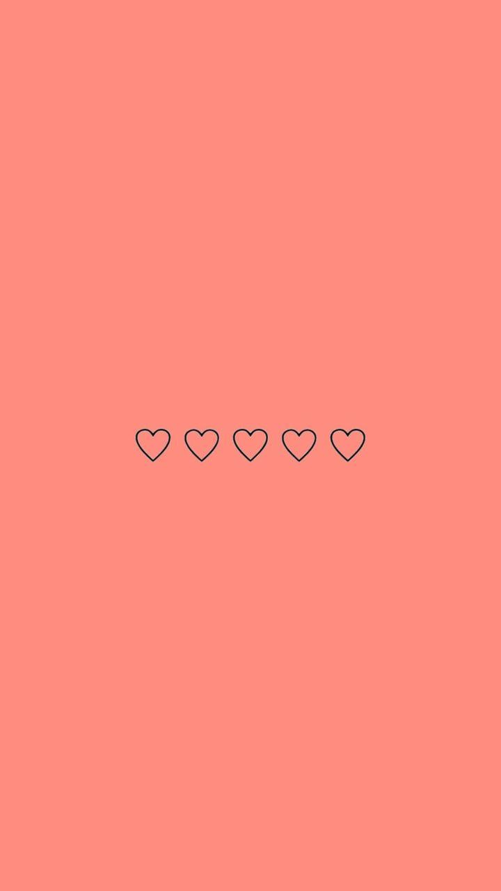 peach wallpaper, hearts, wallpaper and cute wallpaper