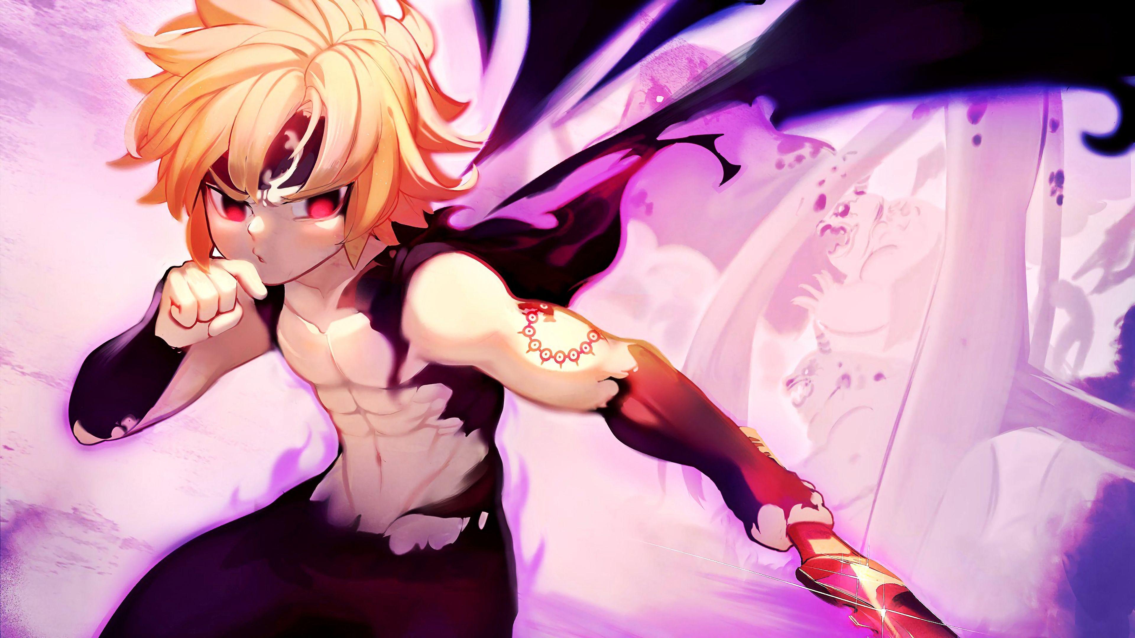Best Anime Art Meliodas Assault Mode Seven Deadly Sins Demon Power
