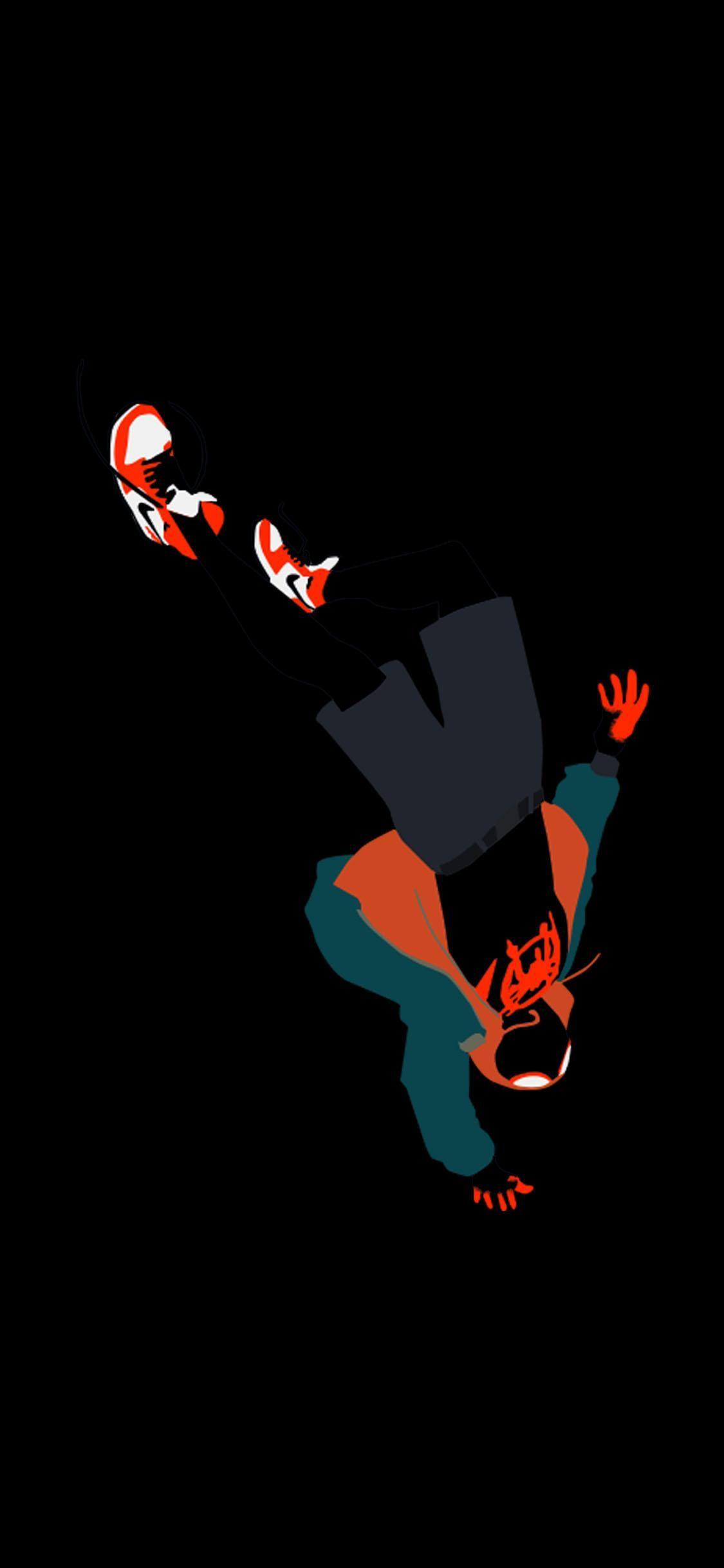 Amoledbackground Morales iPhone X, Download Wallpaper