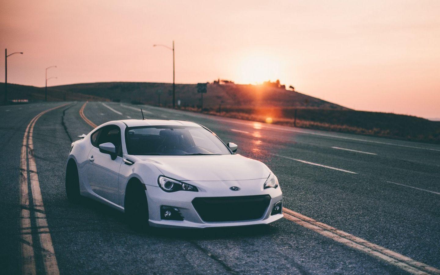 Download wallpaper 1440x900 subaru brz, subaru, cars, sunset