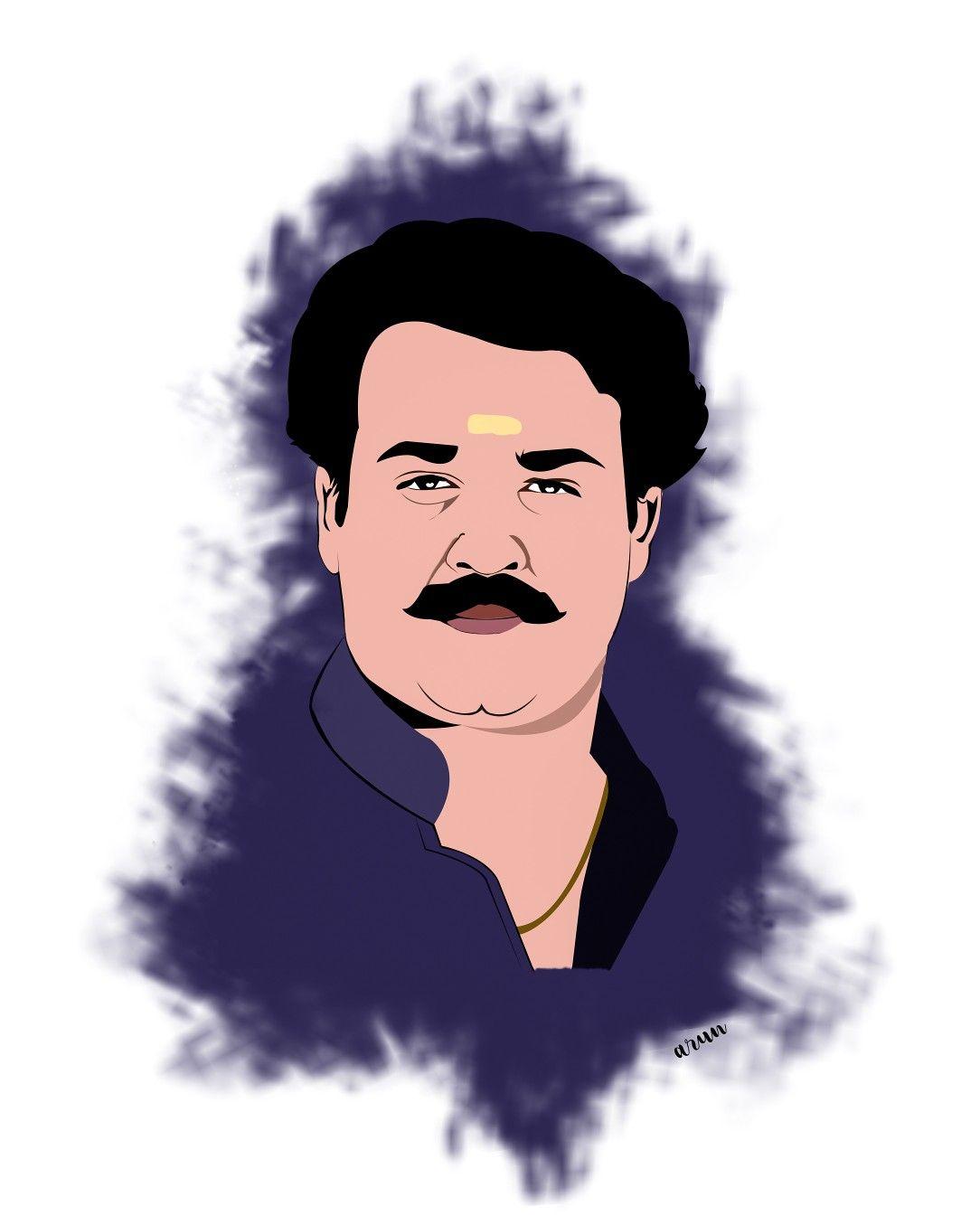 Lalettan illustration. Perspective sketch, Actors illustration