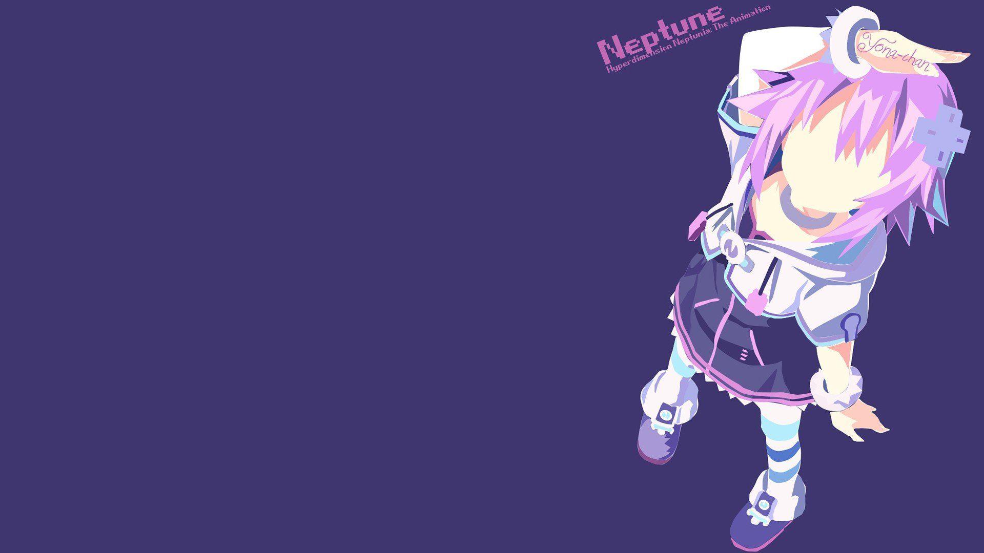 Hyperdimension Neptunia, Anime girls, Anime, Neptune (Hyperdimension Neptunia), Minimalism Wallpaper HD / Desktop and Mobile Background
