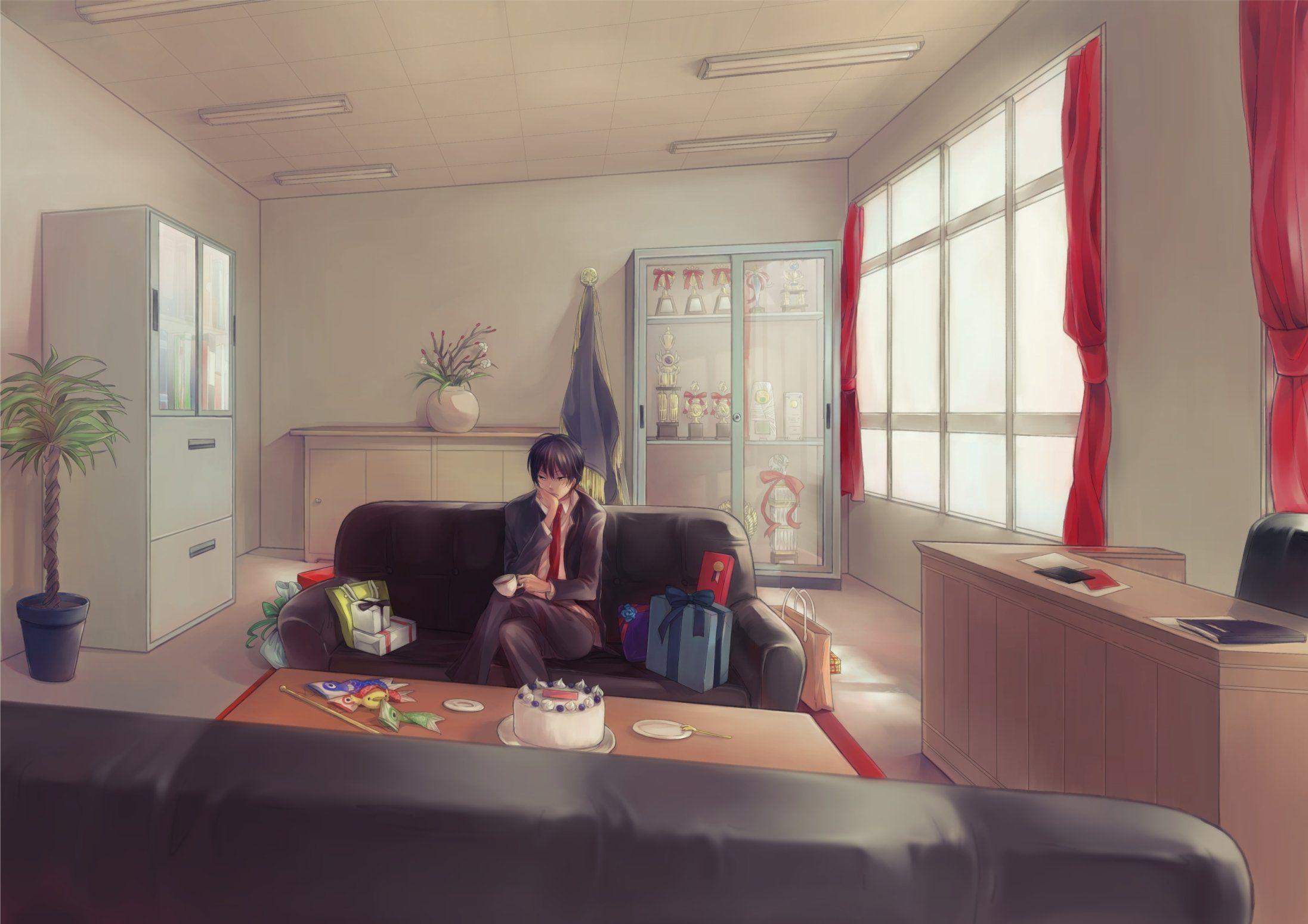 Anime cake boy waiting room wallpaperx1550