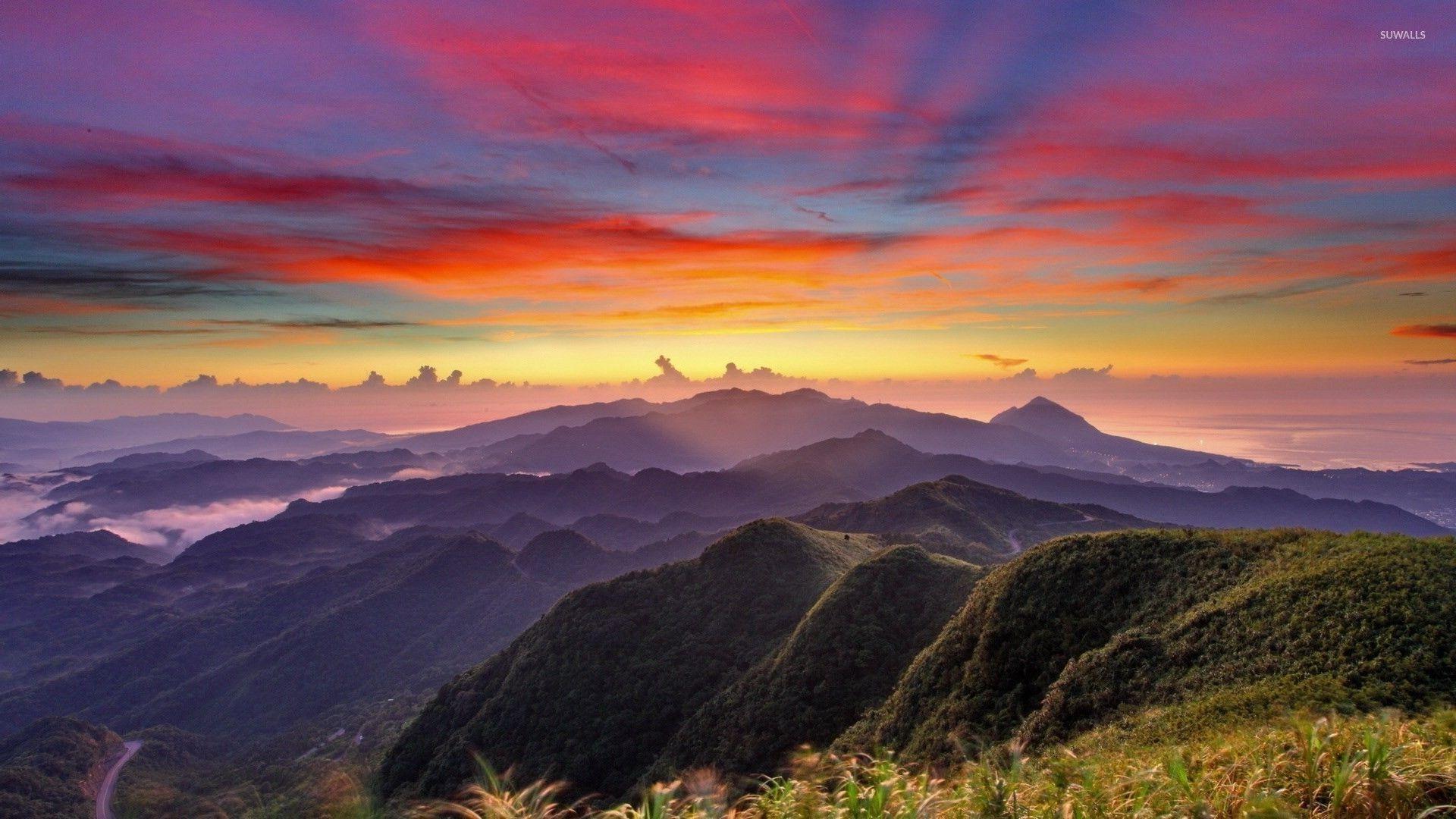 Mountain Sunrise Wallpaper Mountains And Clouds, HD
