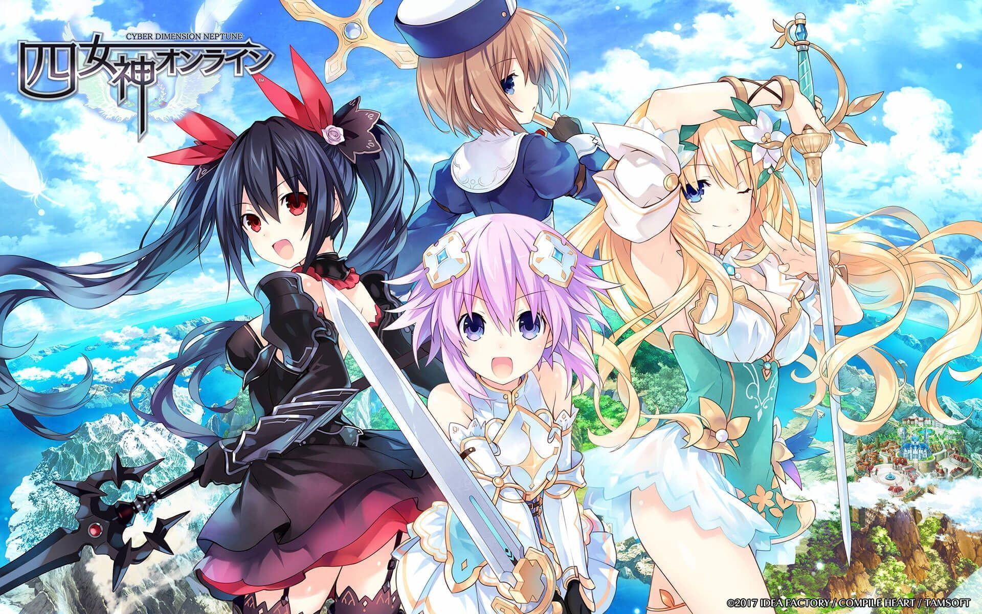 White and blue floral textile, Hyperdimension Neptunia, Cyber