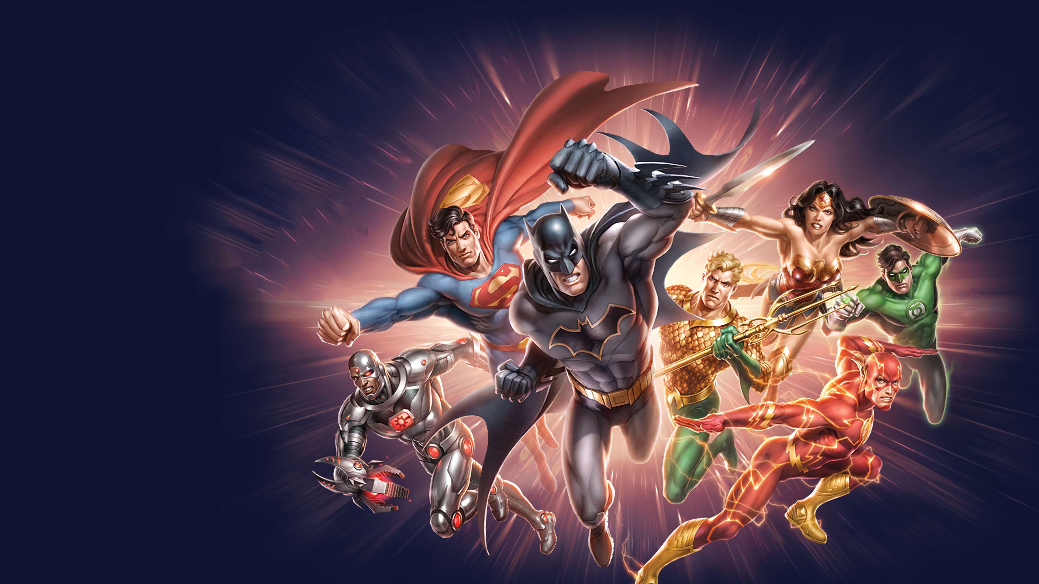 Comics Justice League DC Comics Batman Wonder Woman Aquaman Flash Green Lantern Cyborg Superman HD Wallpaper