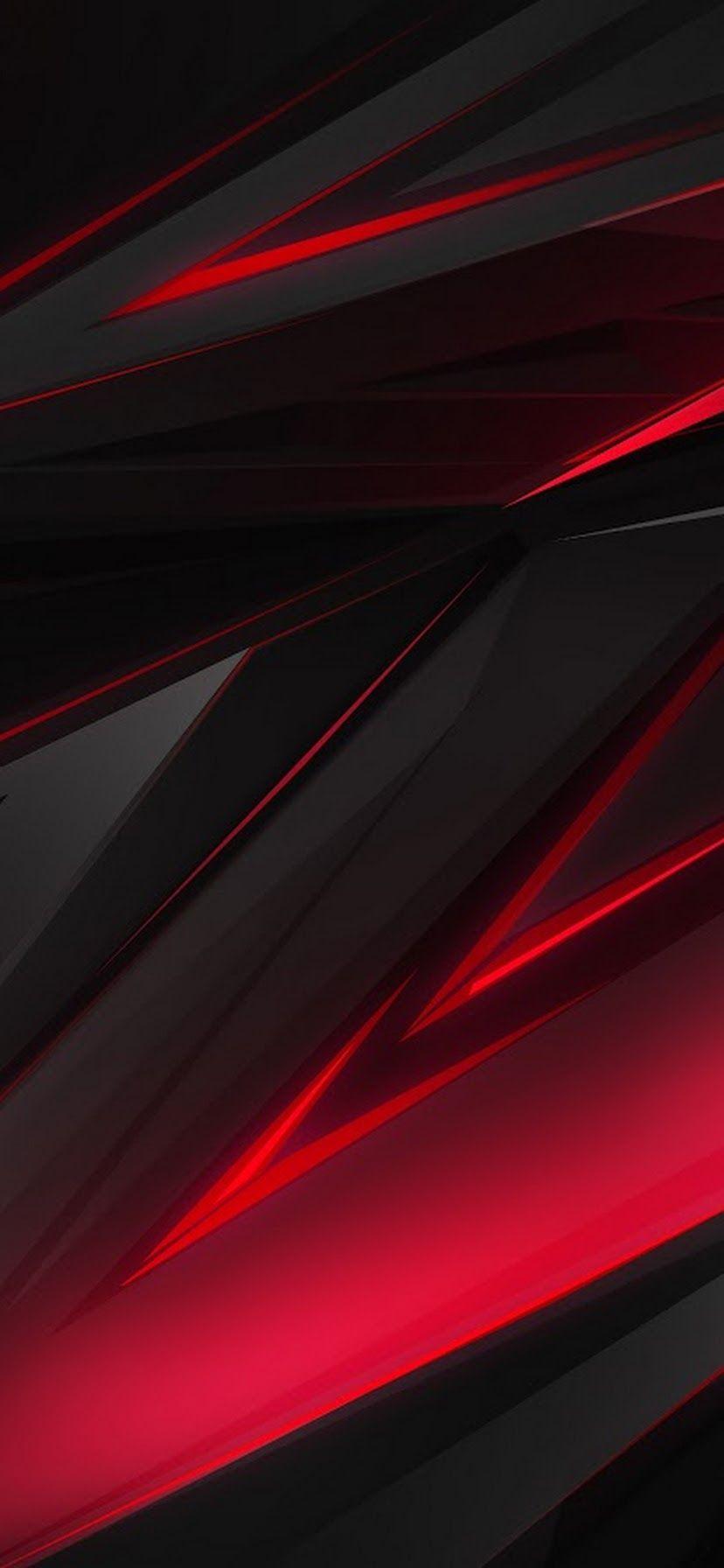Black Red Abstract Polygon 3D 4K Wallpapers