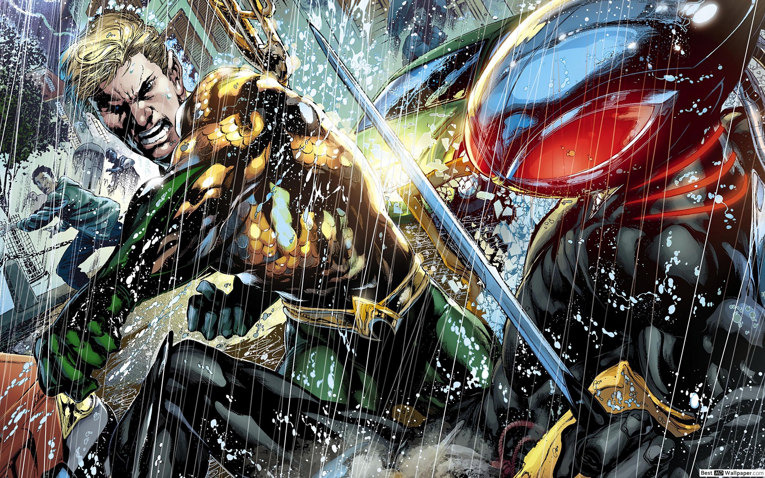 Aquaman Vs Black Manta Comic Wallpaper