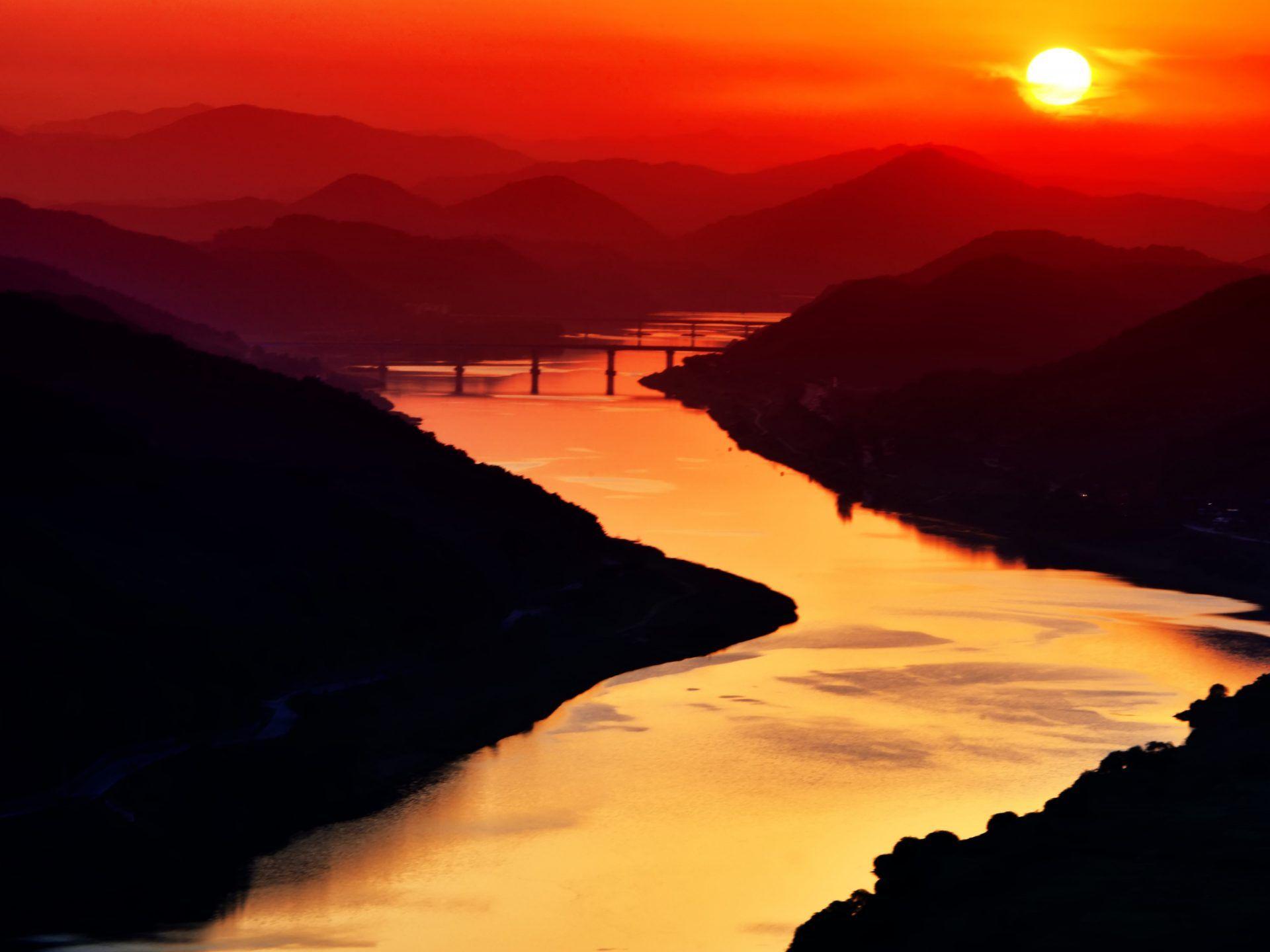 River Sunset Wallpaper. Beautiful Sunset