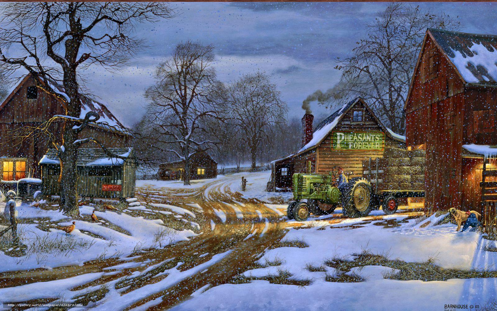 Farmhouse Winter Wallpaper