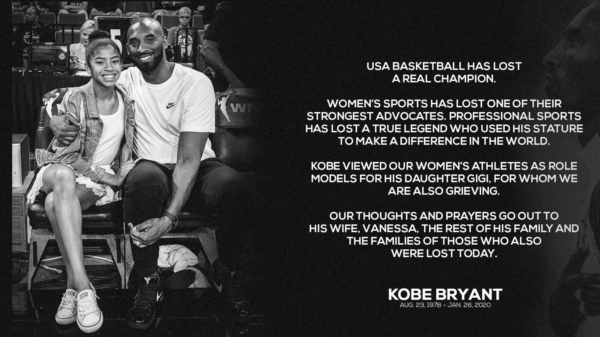 USA Basketball Statement on Kobe Bryant