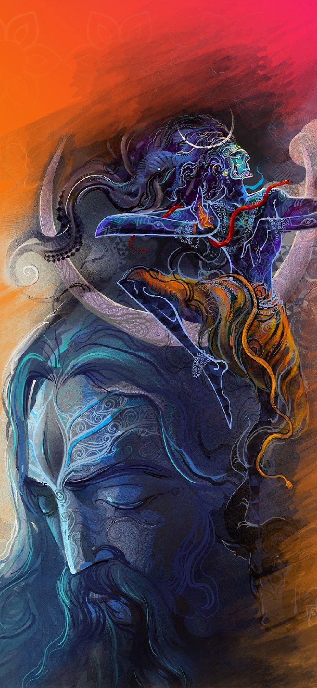 Download 1080x2340 Indian God, Lord Shiva, Digital Art Wallpaper
