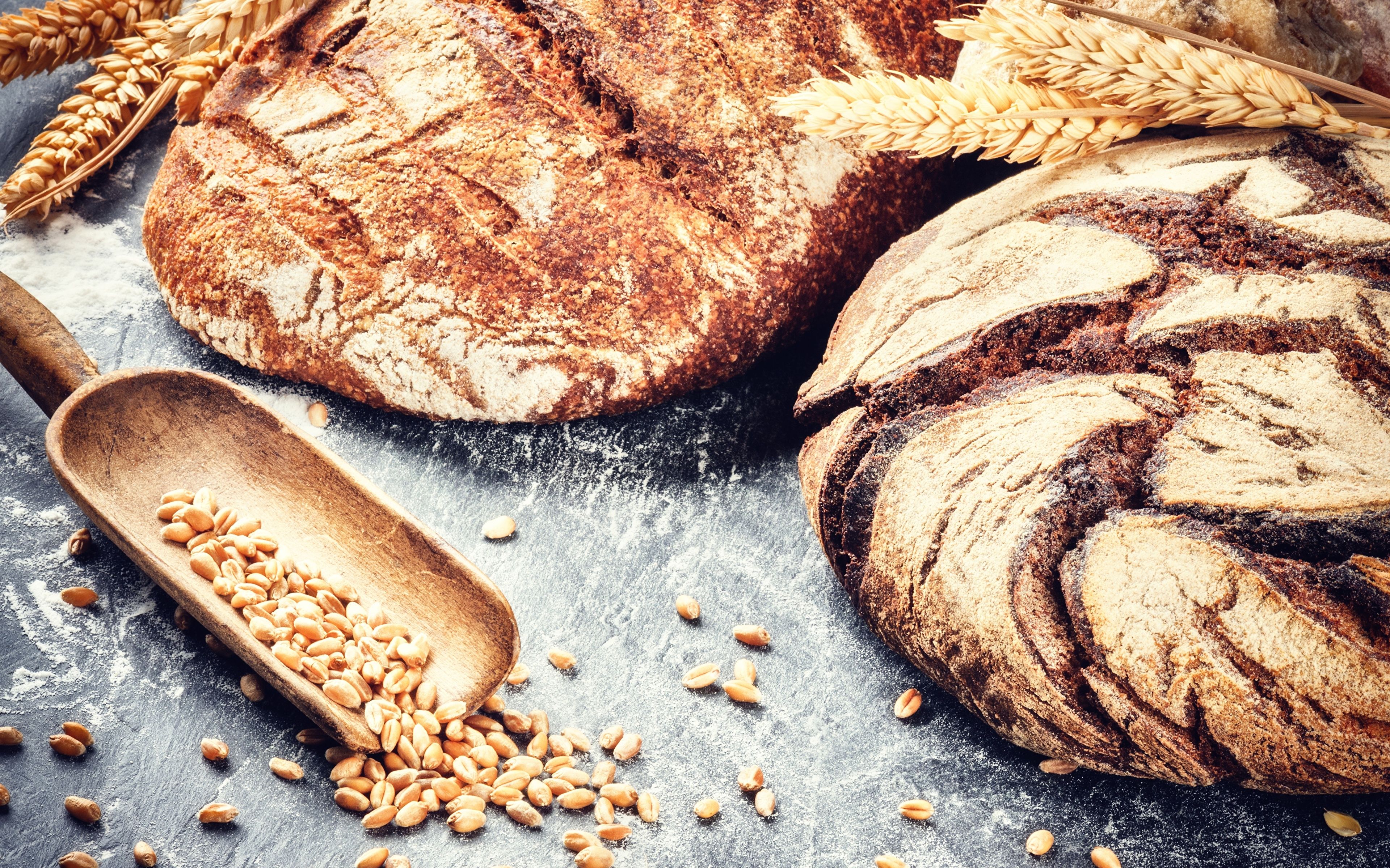 Desktop Wallpaper Wheat spike Bread Food 3840x2400