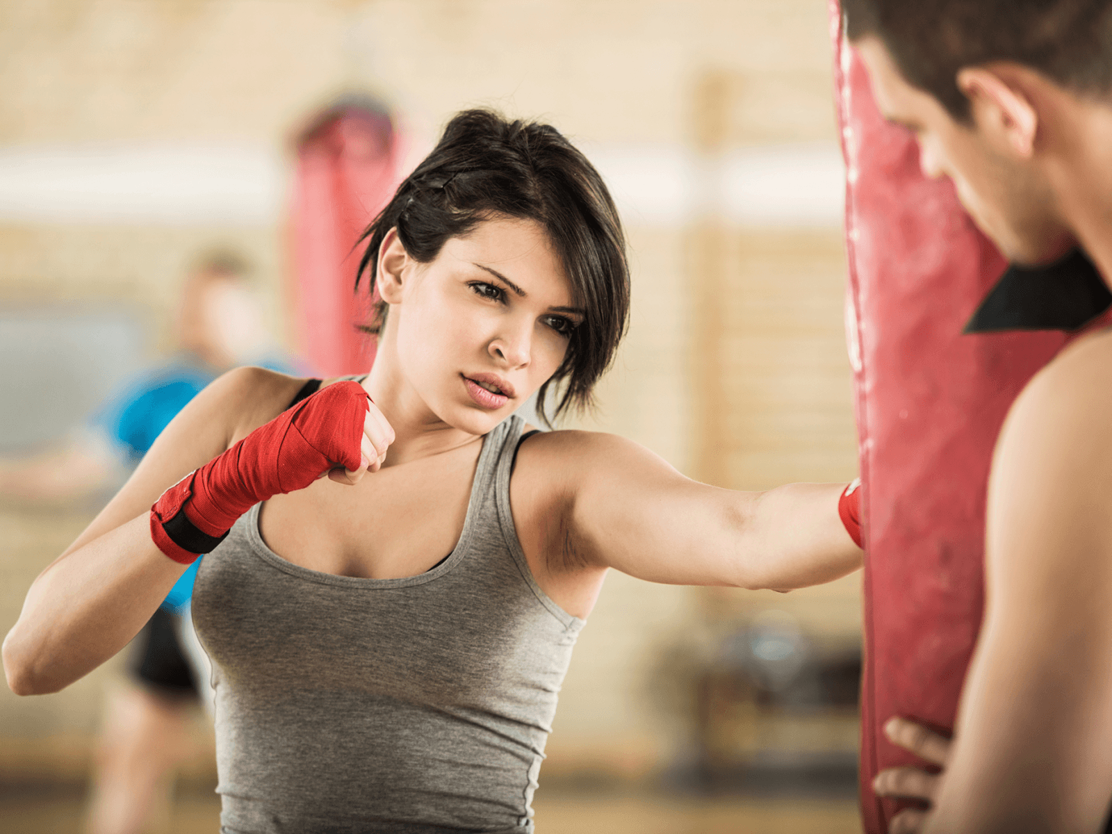 Download 1600x1200 workout, boxing, fitness, sport, women, boxing