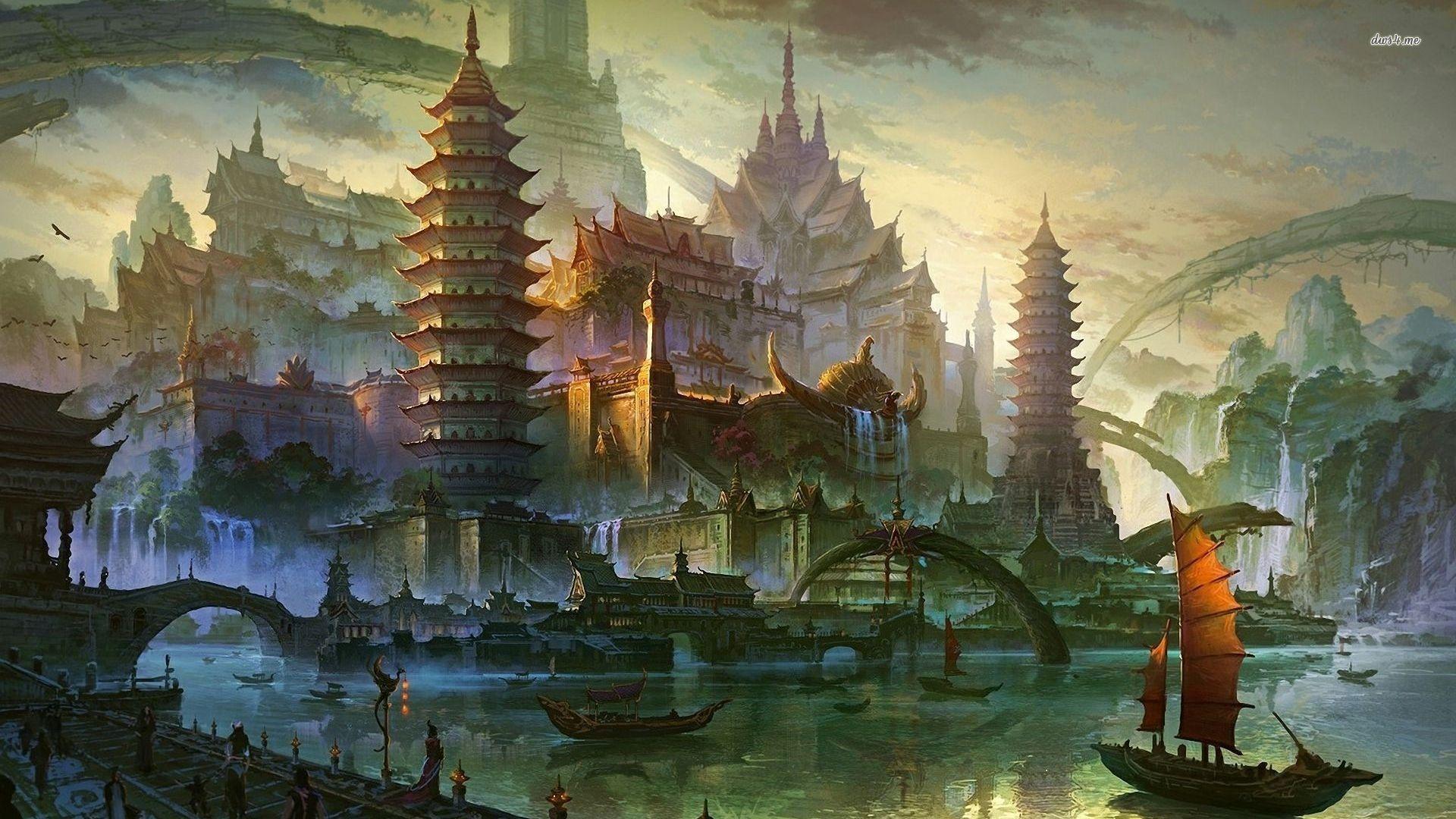 Chinese temple wallpaper - Fantasy wallpapers - #22301