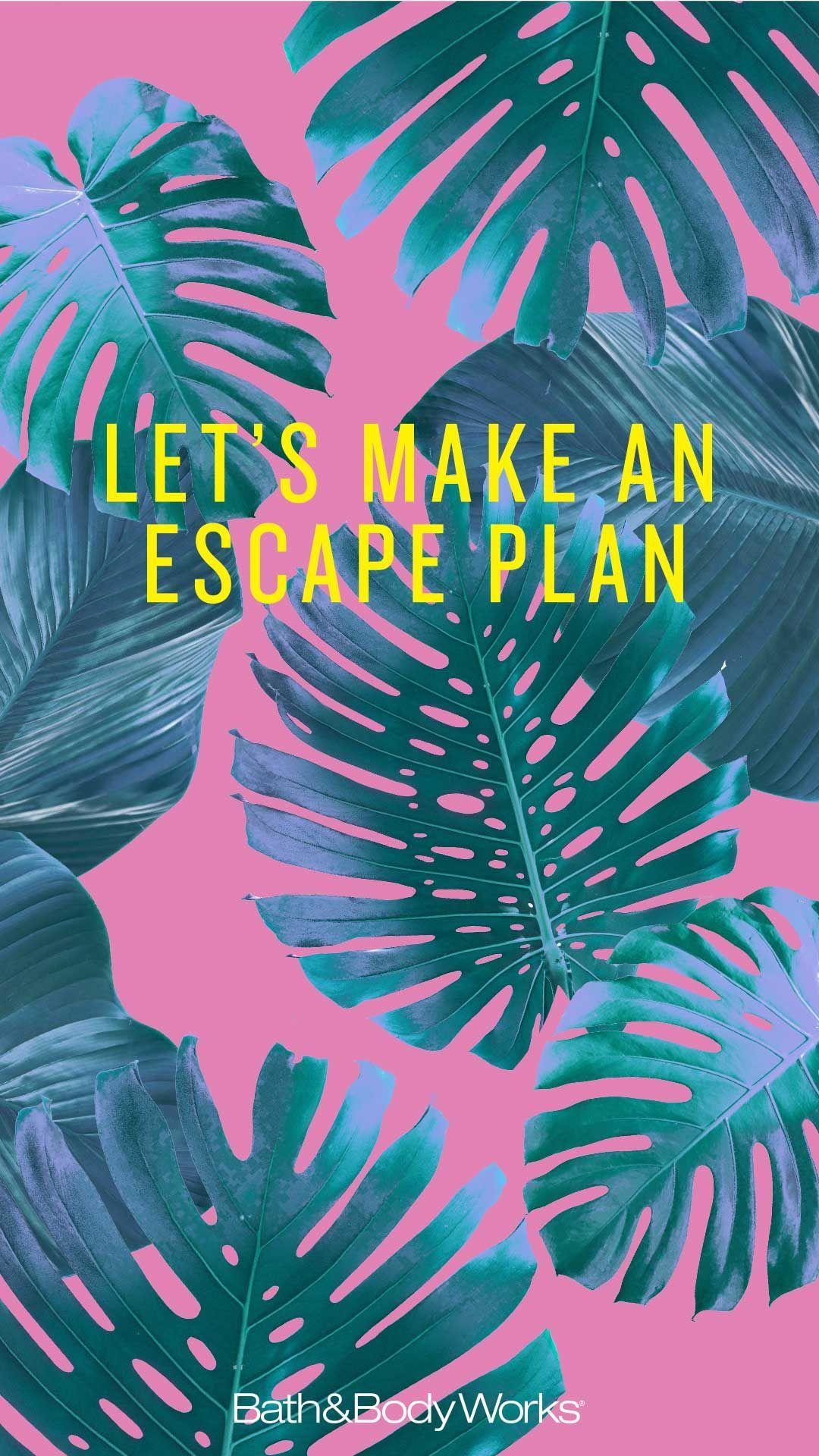 Let's Make an Escape Plan Palm Leaf iPhone Wallpaper